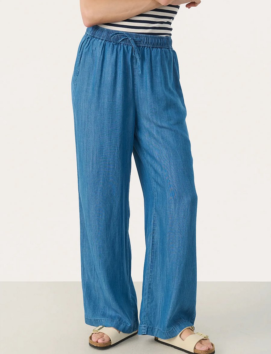 Part Two - CibellPW PA - hosen mit weitem bein - medium blue denim - 0