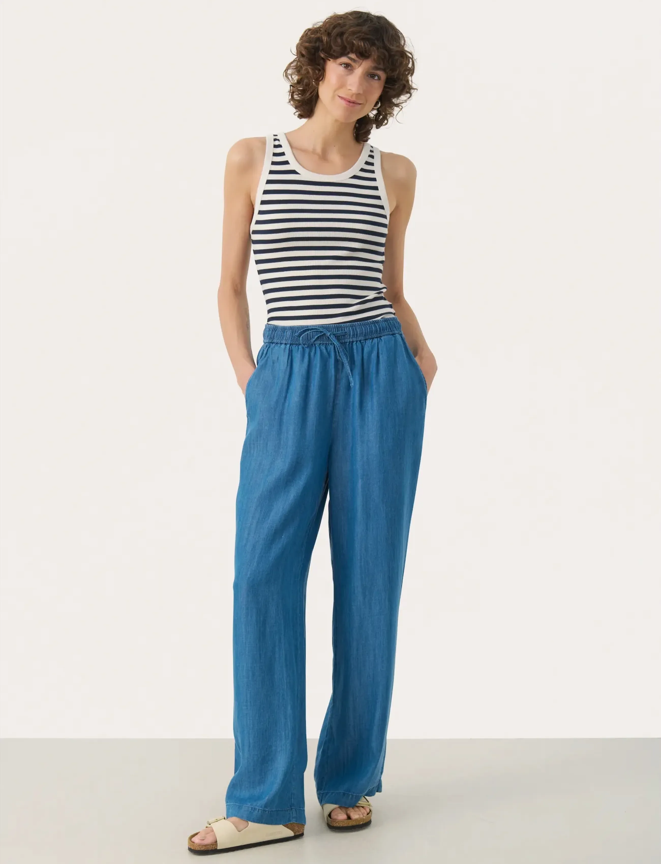 Part Two - CibellPW PA - leveälahkeiset housut - medium blue denim - 3