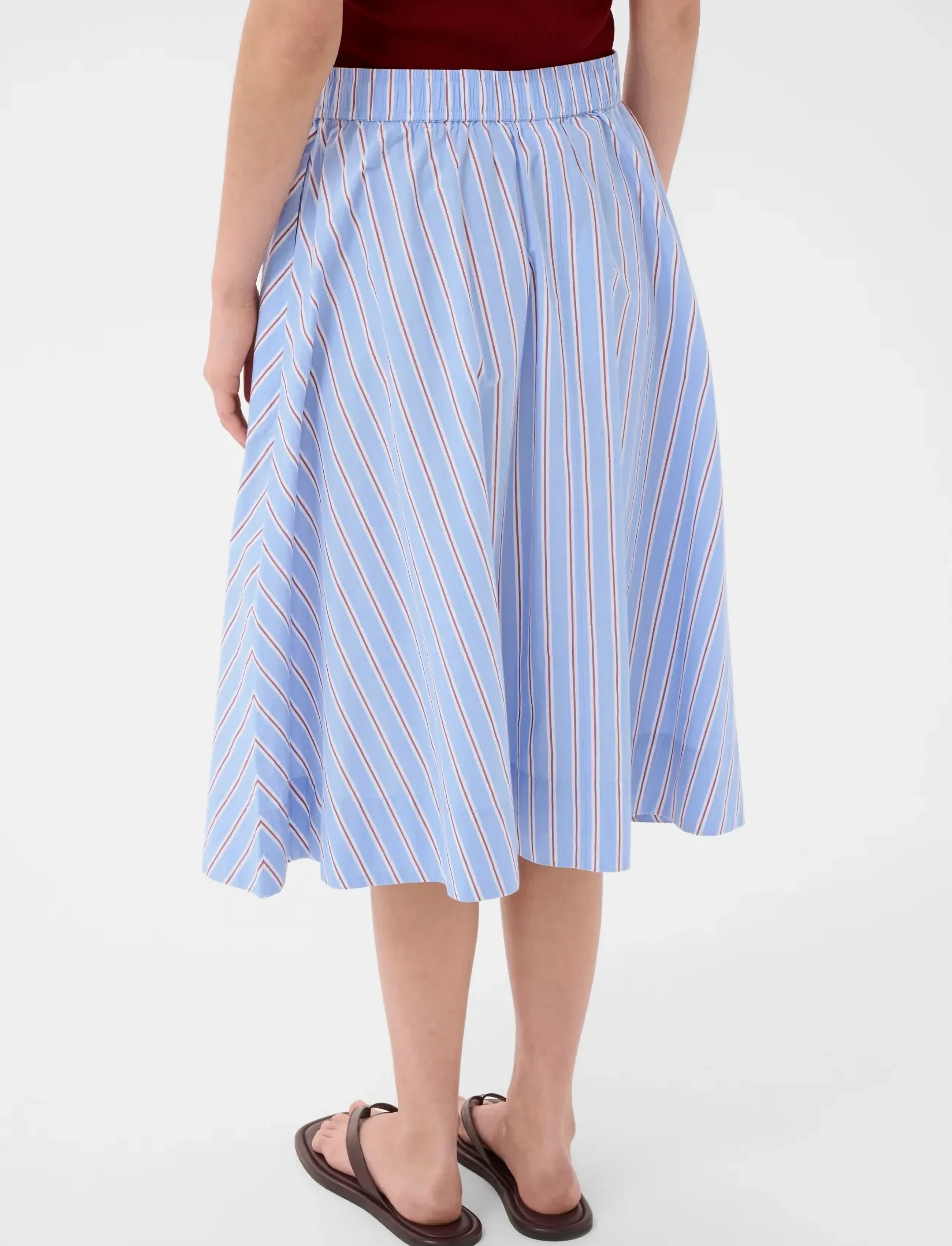 Part Two - IngiPW Skirt - blue burnt russet stripe - 4