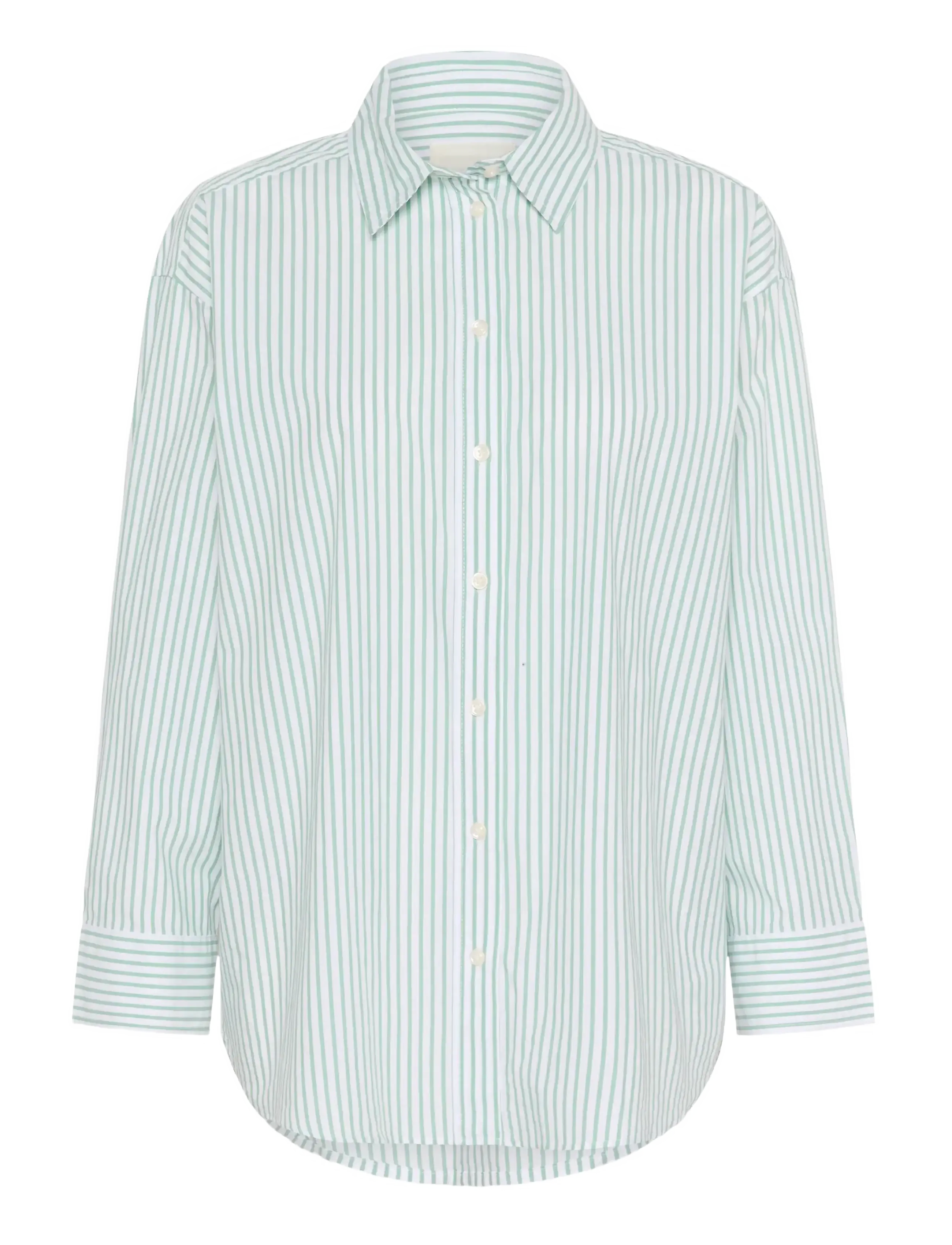 Part Two SavannaPW SH - Blouses & Overhemden - FELDSPAR STRIPE / green