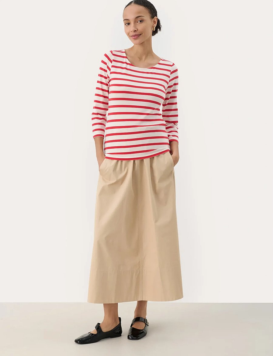 Part Two - EmelPW TS - langärmlige tops - bittersweet and white stripe - 3
