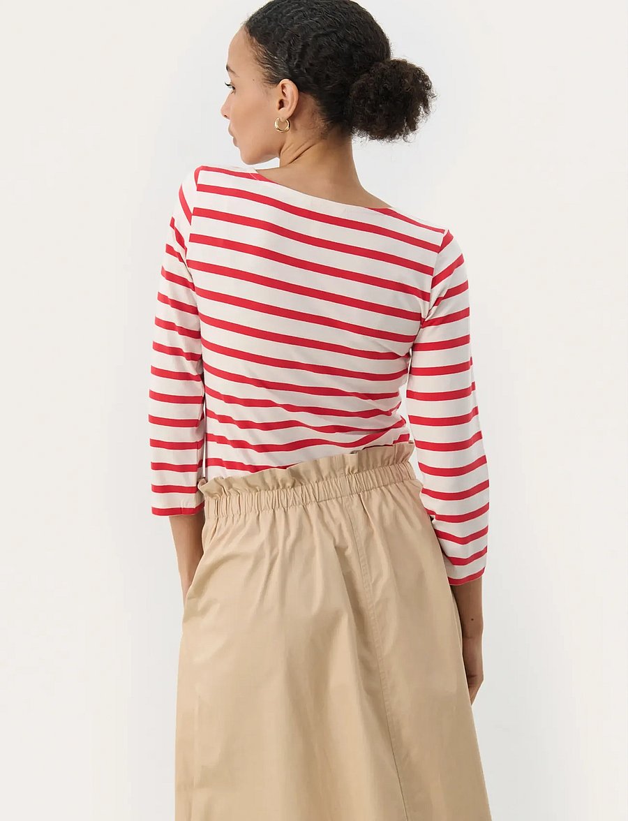 Part Two - EmelPW TS - langärmlige tops - bittersweet and white stripe - 4