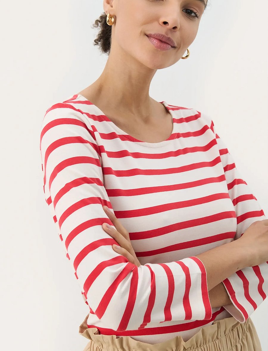 Part Two - EmelPW TS - langärmlige tops - bittersweet and white stripe - 5