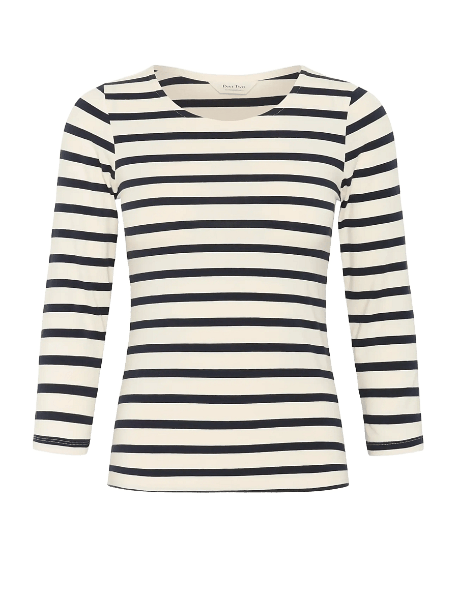 Part Two - EmelPW TS - langärmlige tops - navy and white stripe - 1