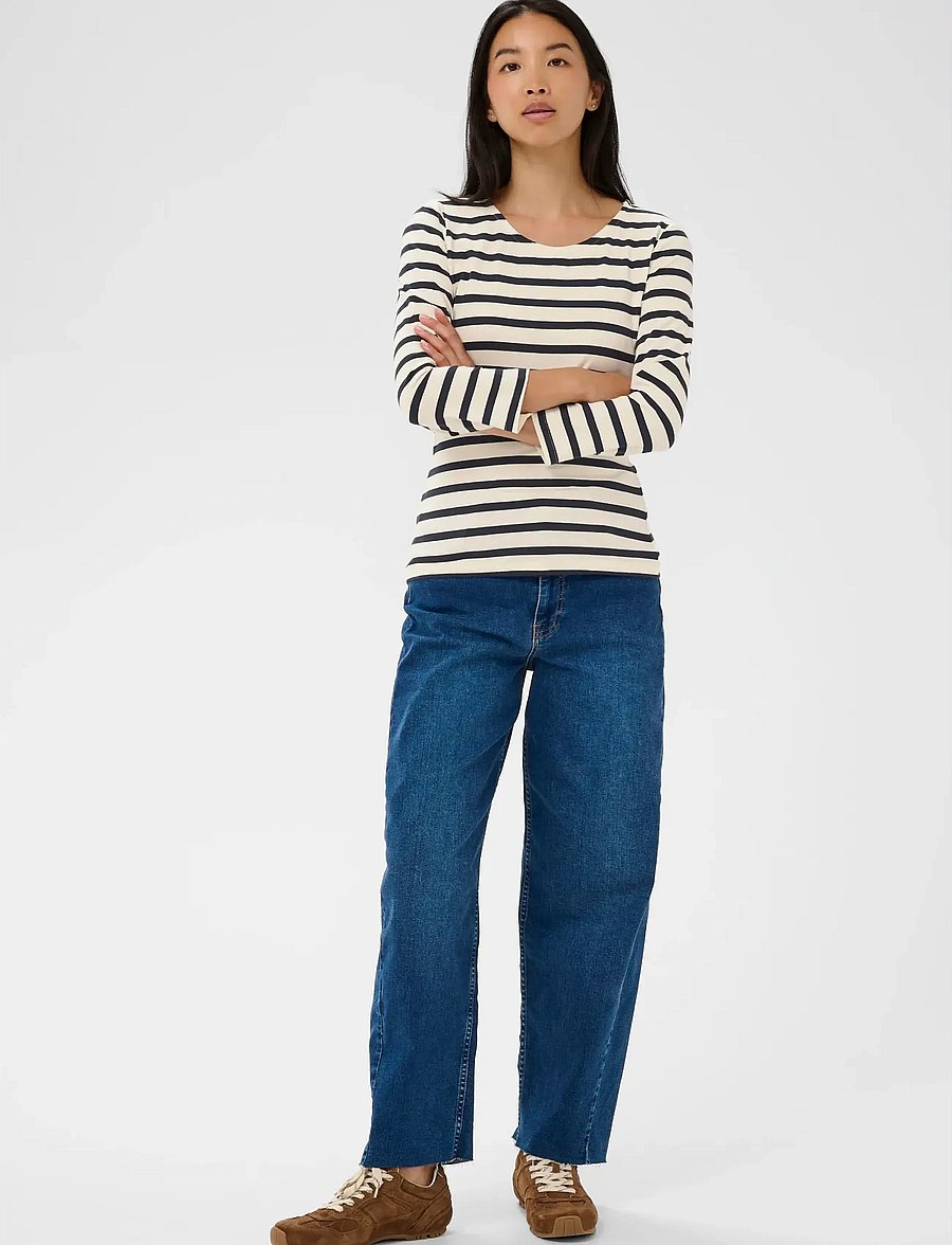 Part Two - EmelPW TS - langärmlige tops - navy and white stripe - 3
