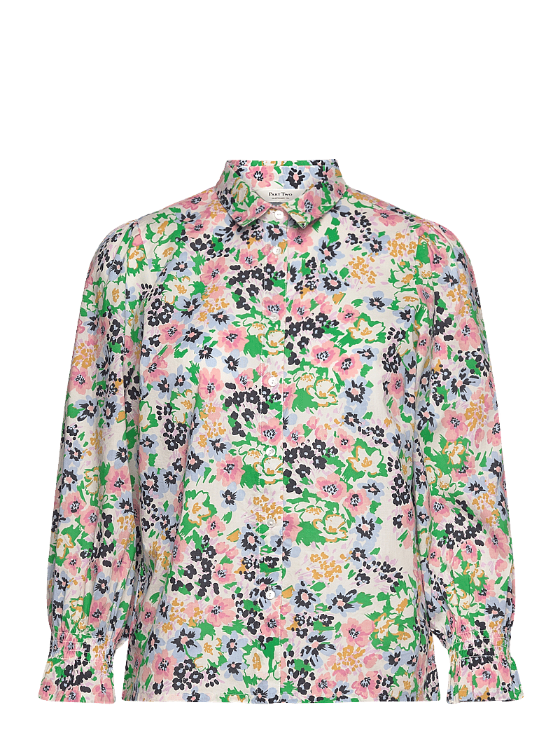 Part Two - NevinPW SH - langärmlige blusen - green multi flower print - 1