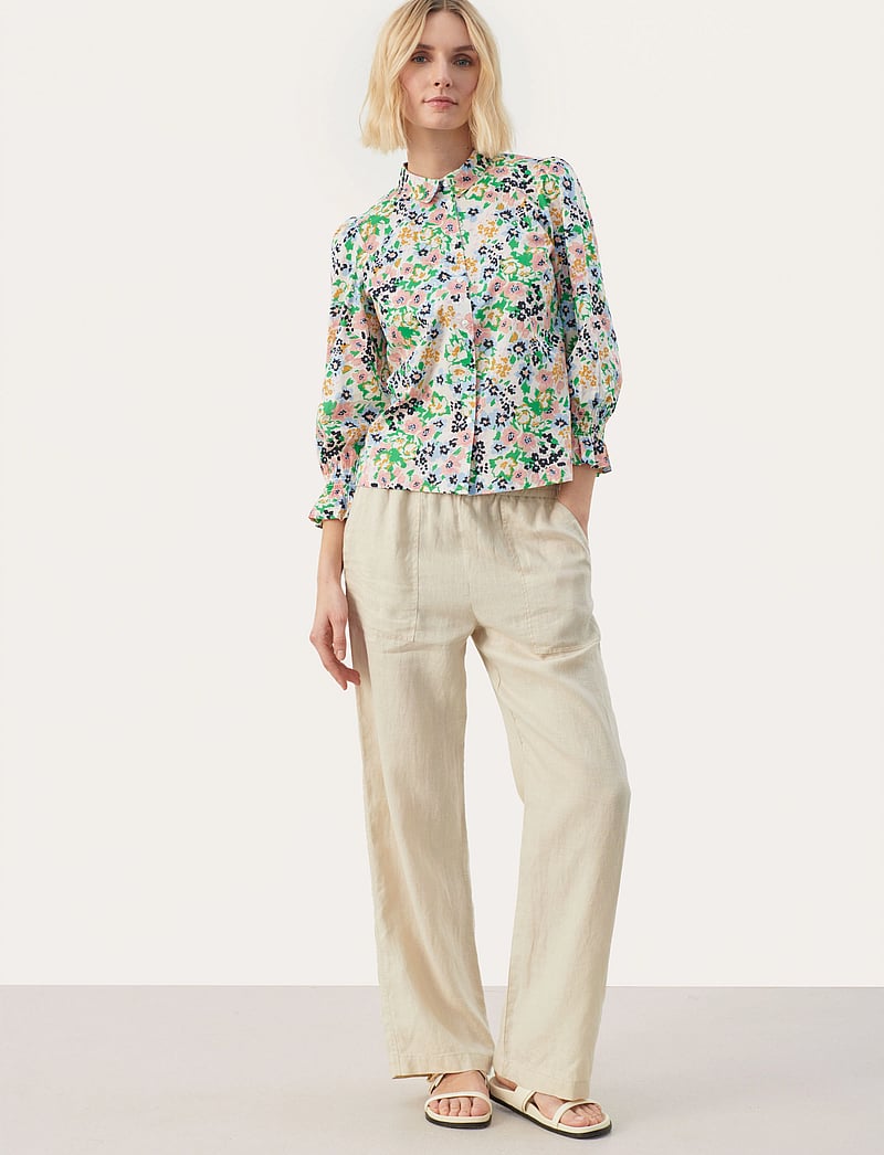 Part Two - NevinPW SH - langärmlige blusen - green multi flower print - 3