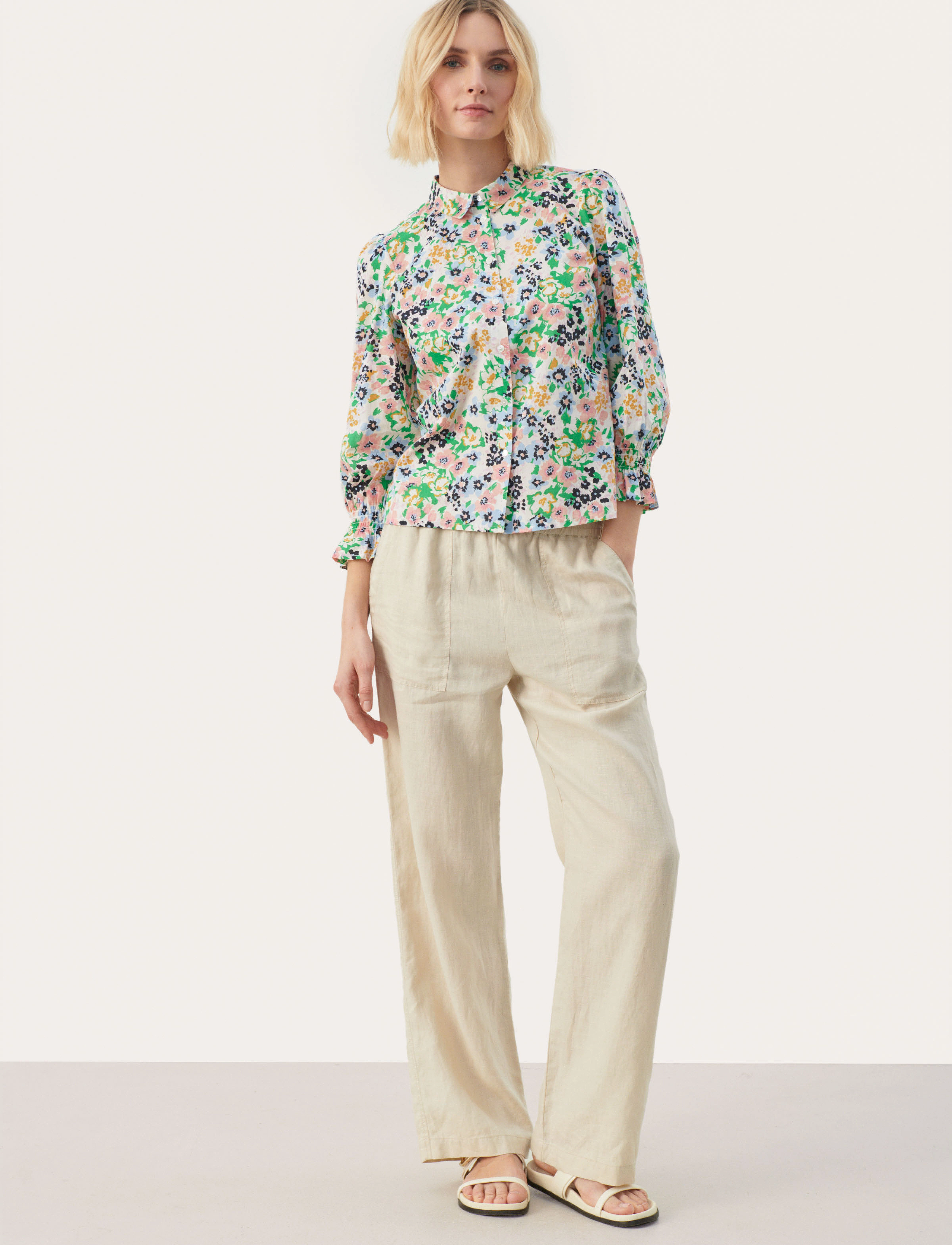 Part Two - NevinPW SH - green multi flower print - 3
