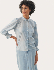 Part Two - NevinPW SH - long-sleeved blouses - faded denim stripe - 2