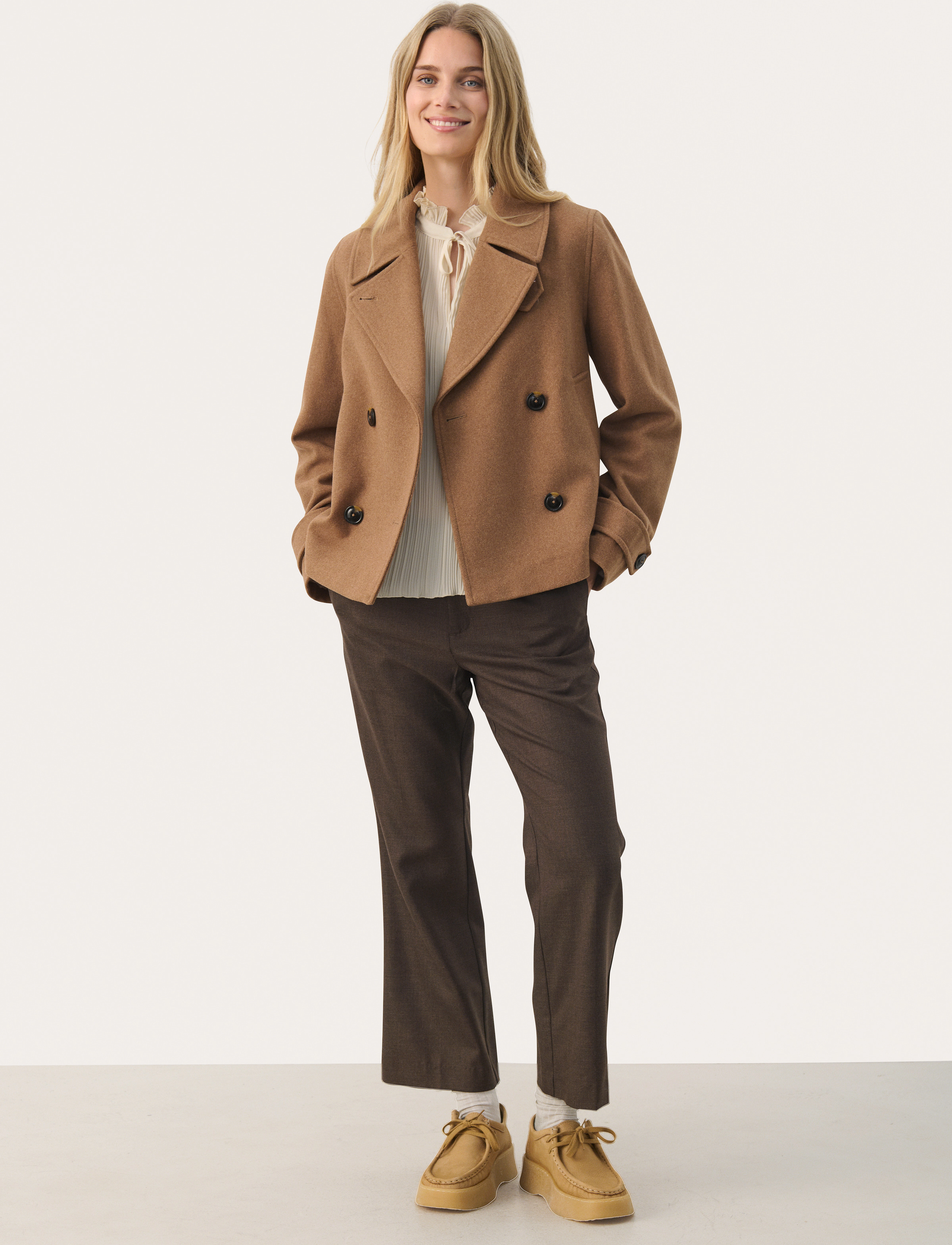 Part Two - LillianPW OTW - overtøj - dark camel melange - 5