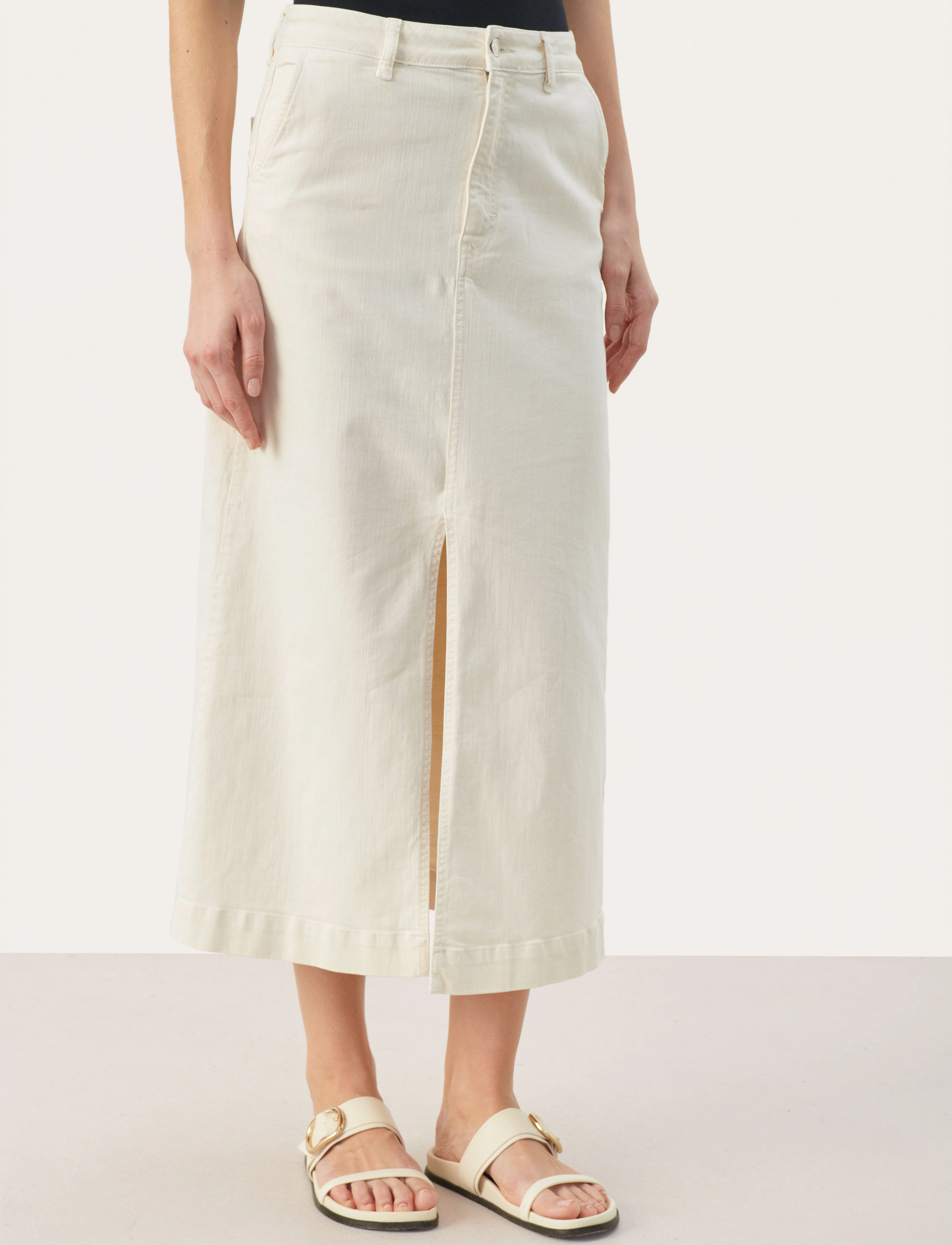Part Two Caliah Sk, Maxi Nederdel, Cream, Str: 38