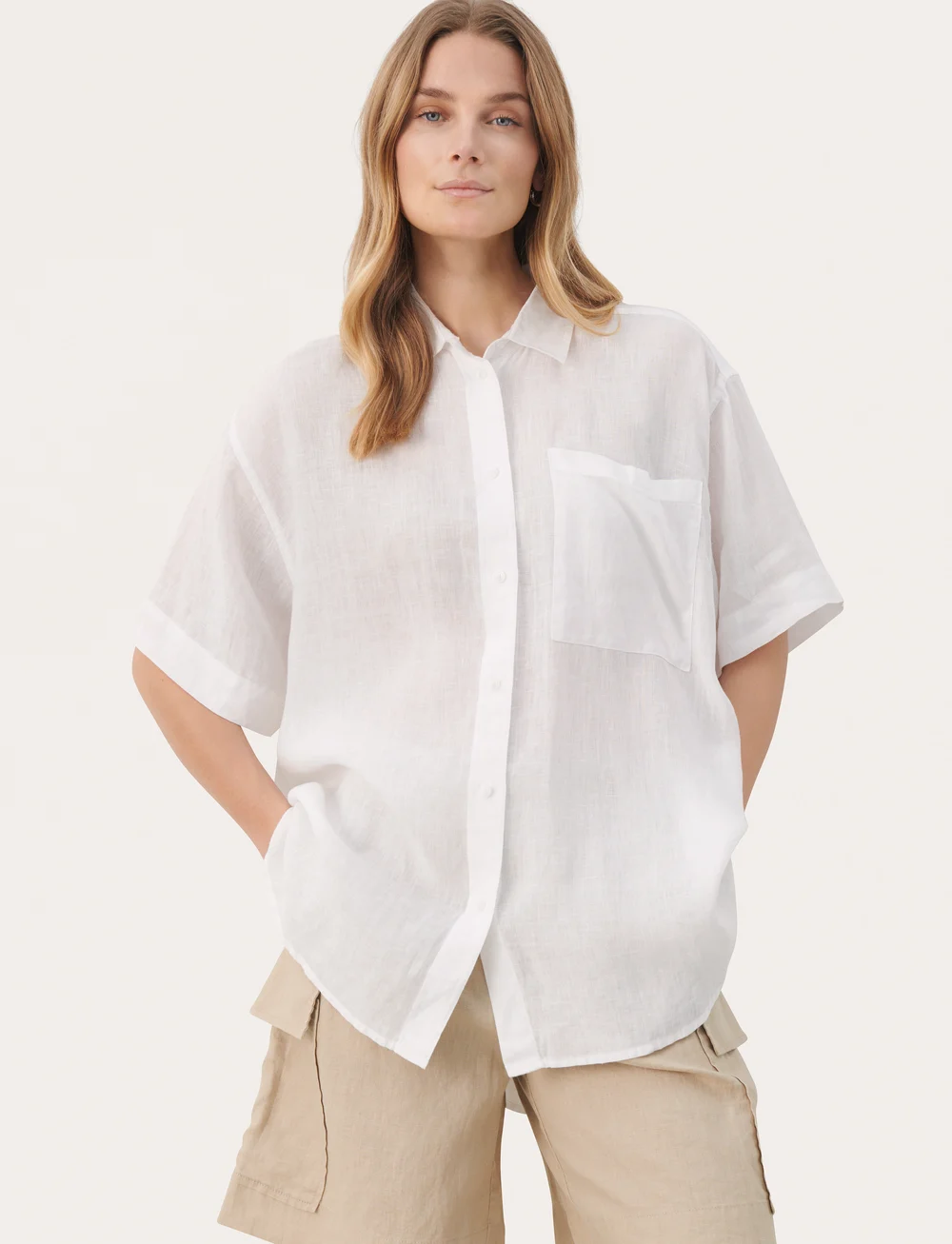 Part Two - GarinePW SH - linen shirts - bright white - 0