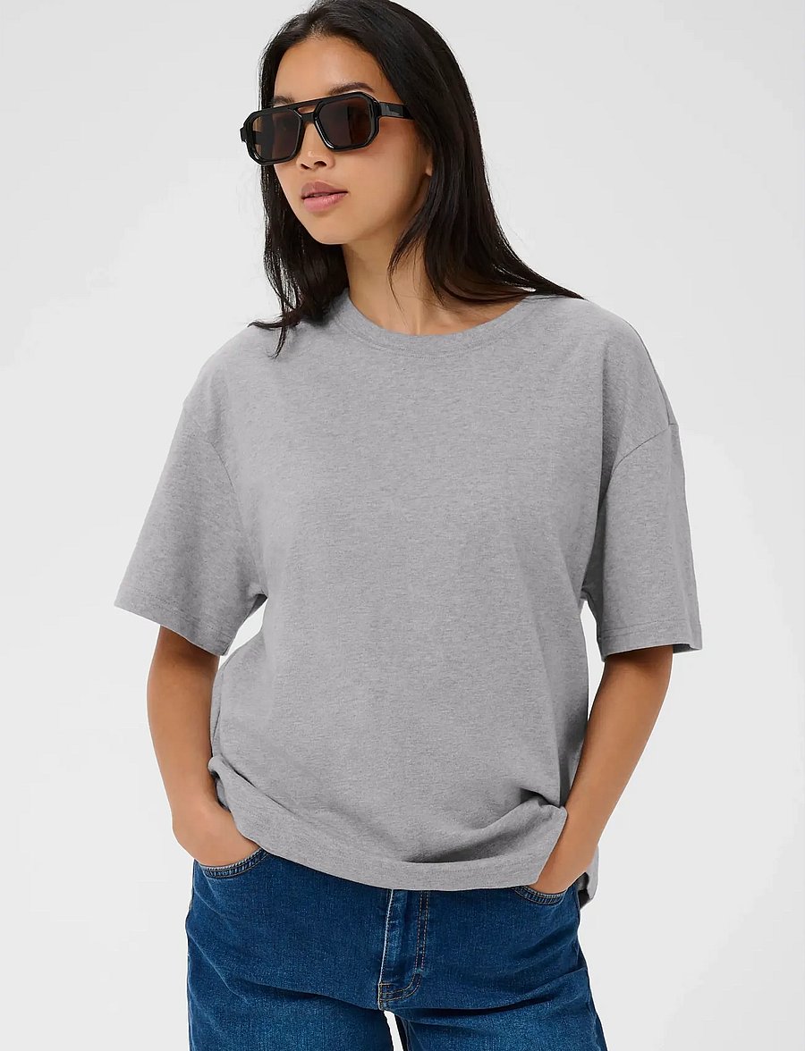 Part Two - JaminaPW TS - t-shirts - medium grey melange - 0
