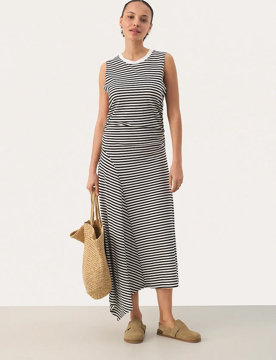 Part Two - JeanniePW DR - midikleider - black stripe - 4