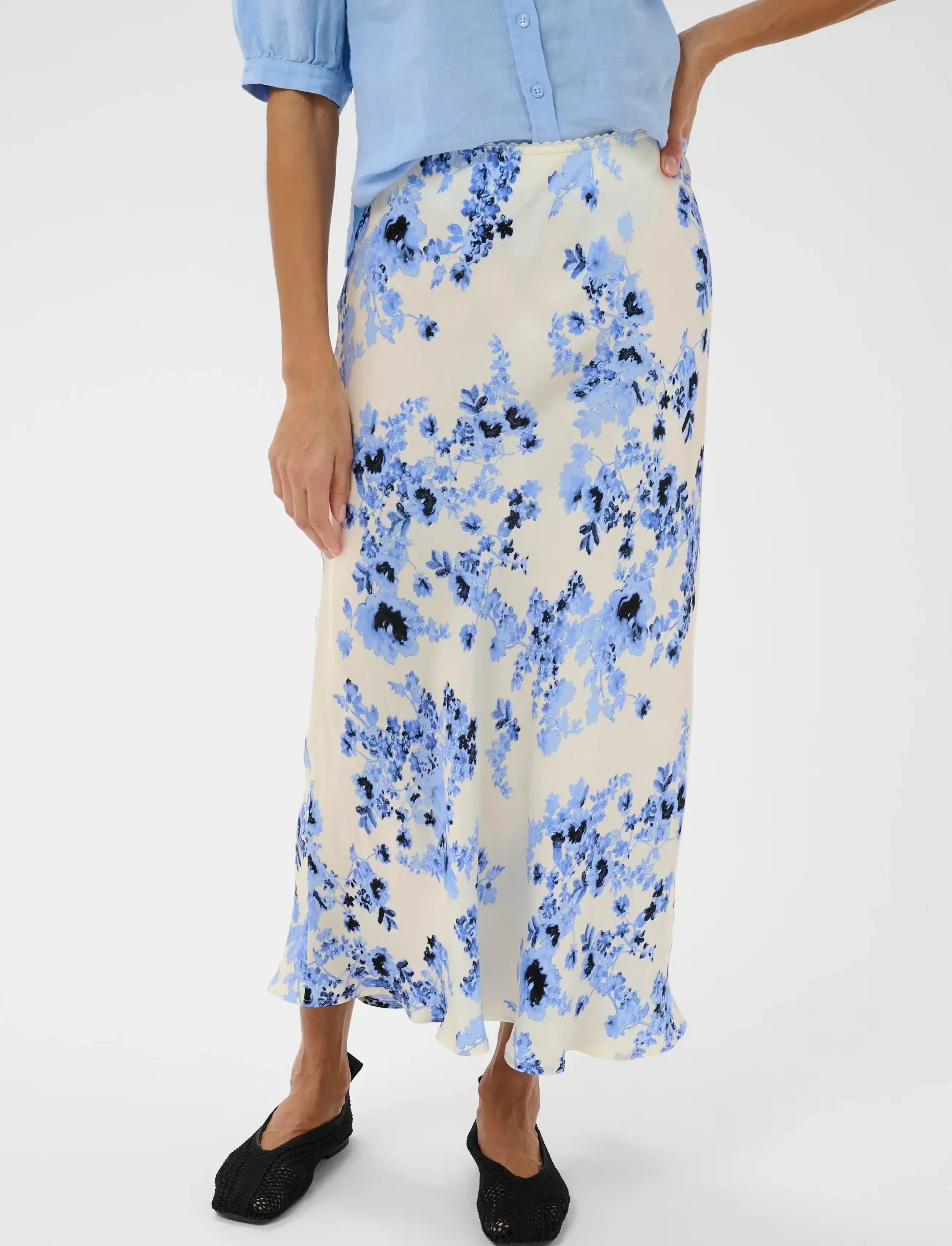 Part Two - LaurinaPW SK - satinröcke - blue shadow flower - 3