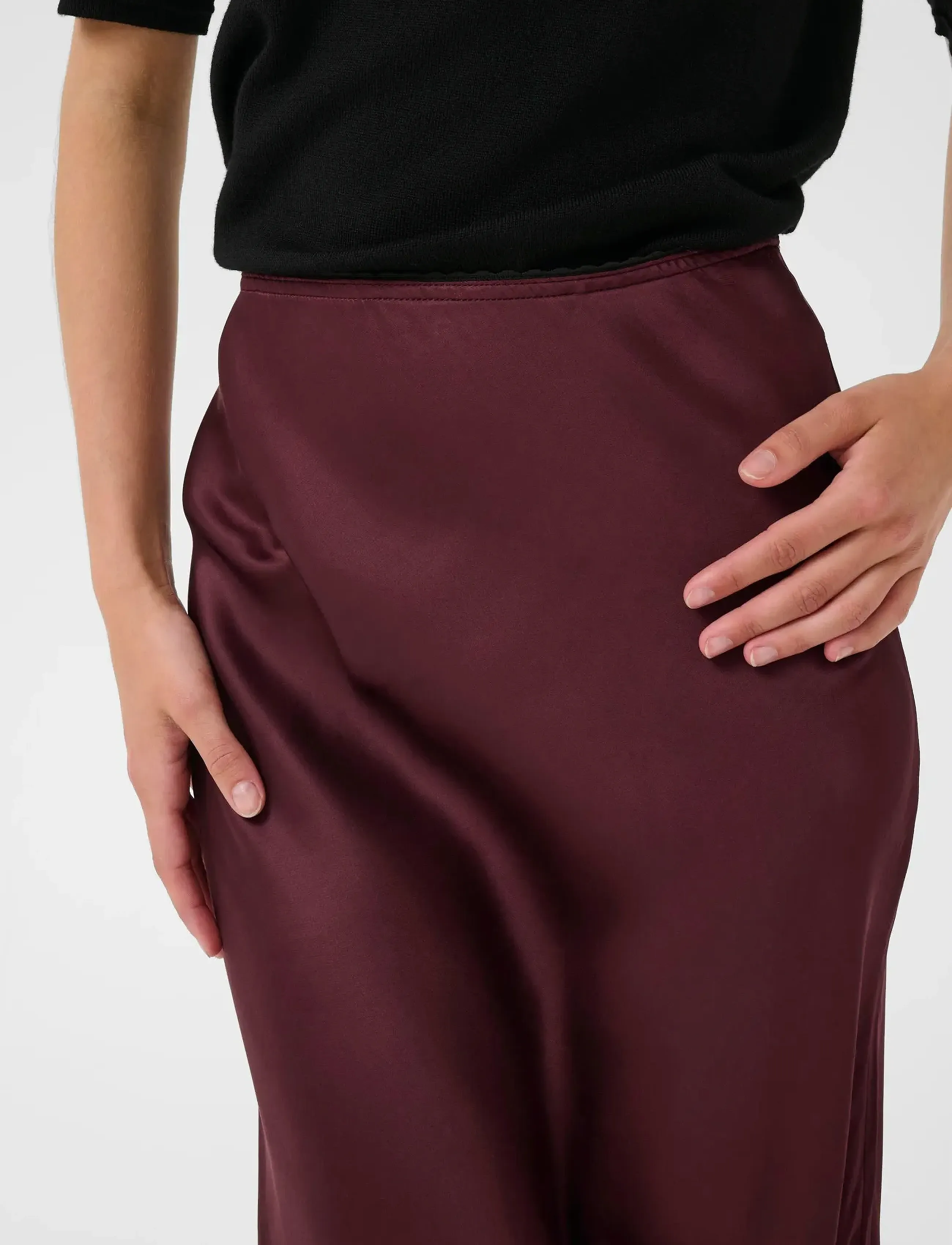 Part Two - LaurinaPW SK - satin skirts - tawny port - 4
