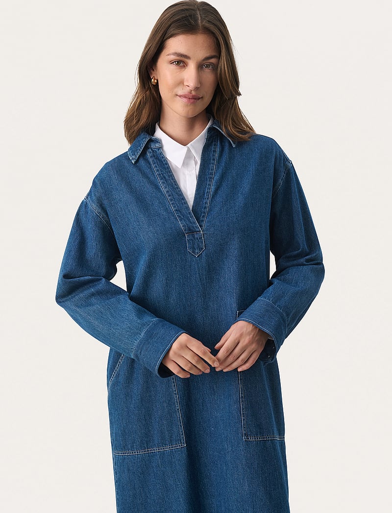 Part Two - LollaPW DR - skjortklänningar - medium blue denim - 0