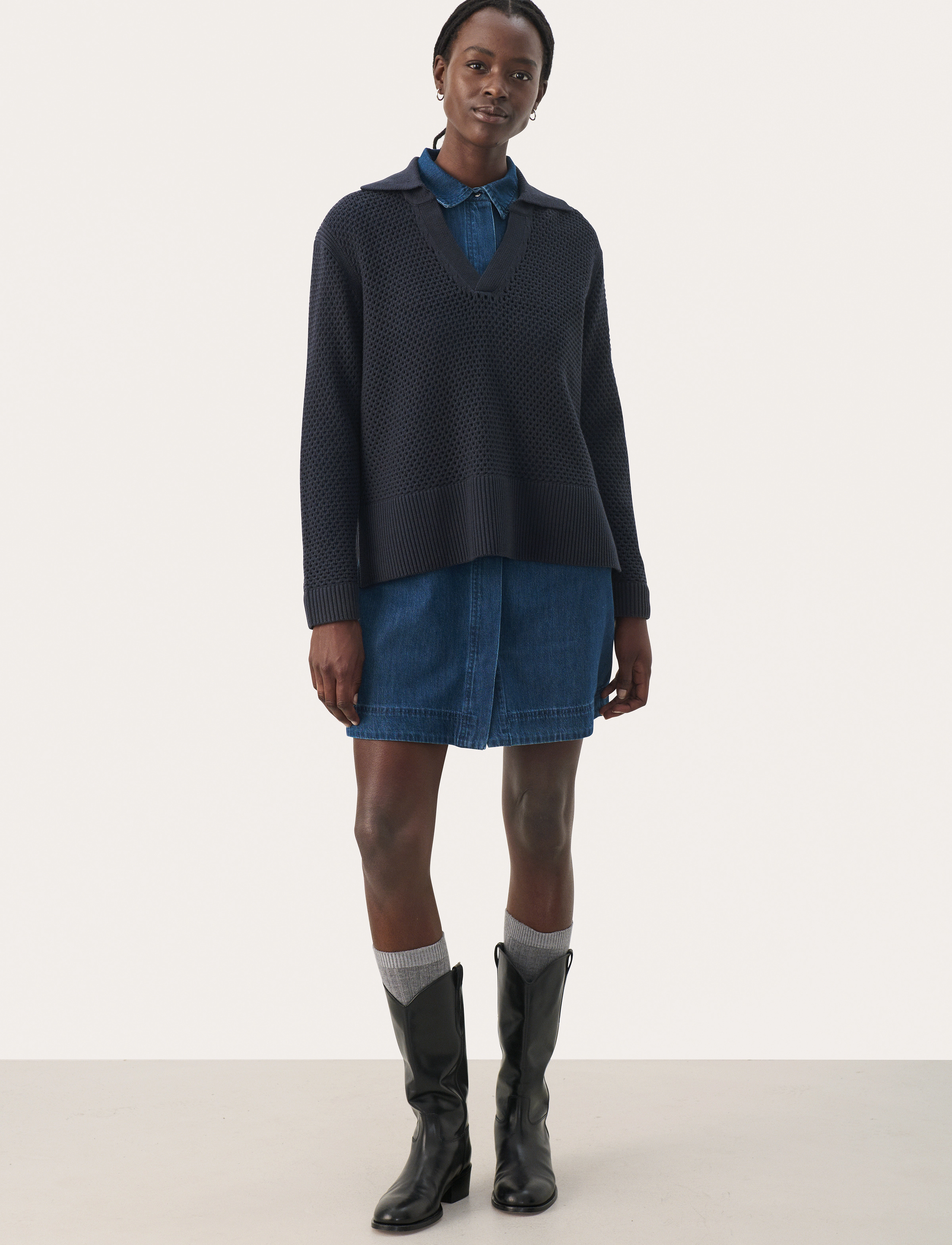 Part Two - LovisaPW PU - trøjer - dark navy - 4
