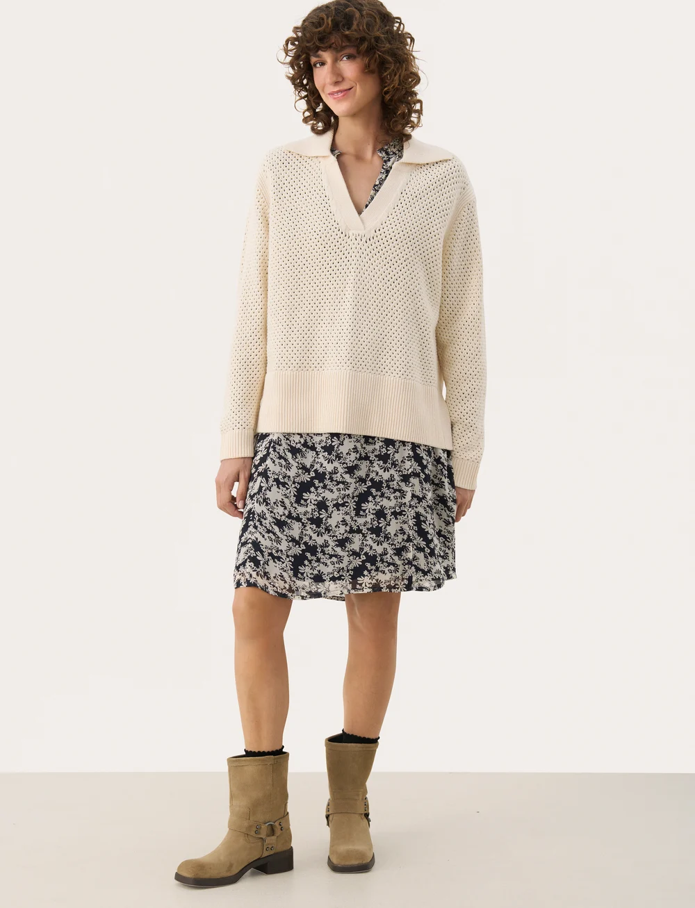 Part Two - LovisaPW PU - strikkegensere - whitecap gray - 3