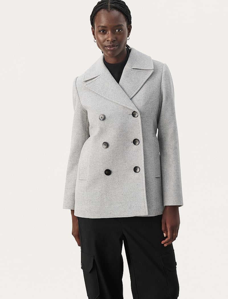 Part Two - LekiasPW OTW - uldjakker - light grey melange - 0