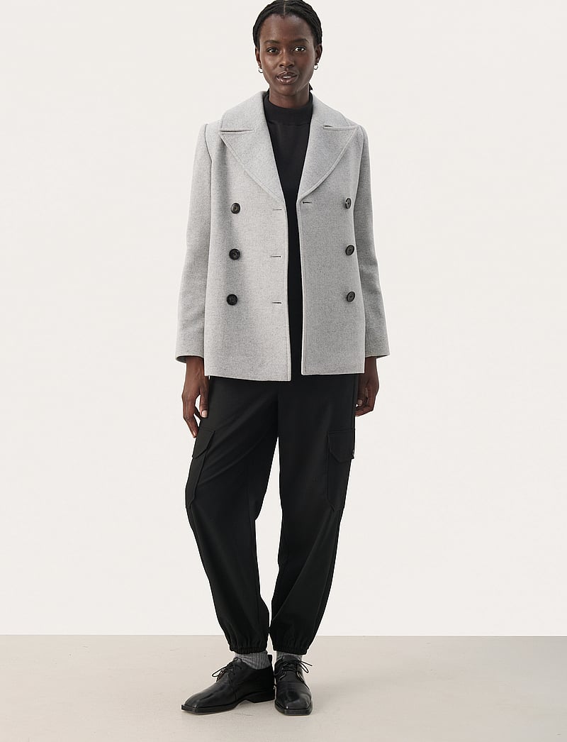 Part Two - LekiasPW OTW - uldjakker - light grey melange - 3