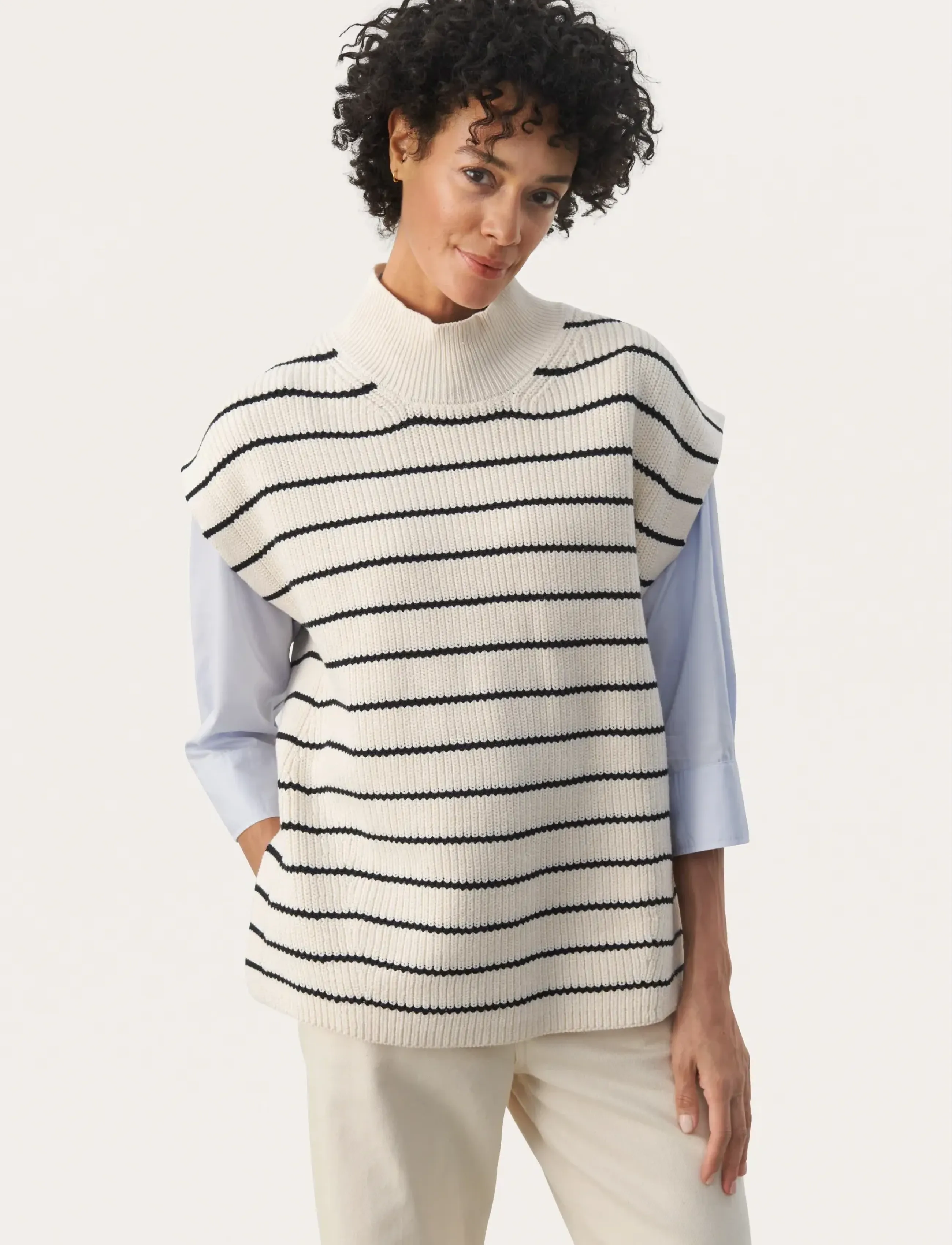 Part Two EisleyPW WA - Westen - DARK NAVY STRIPE / cream