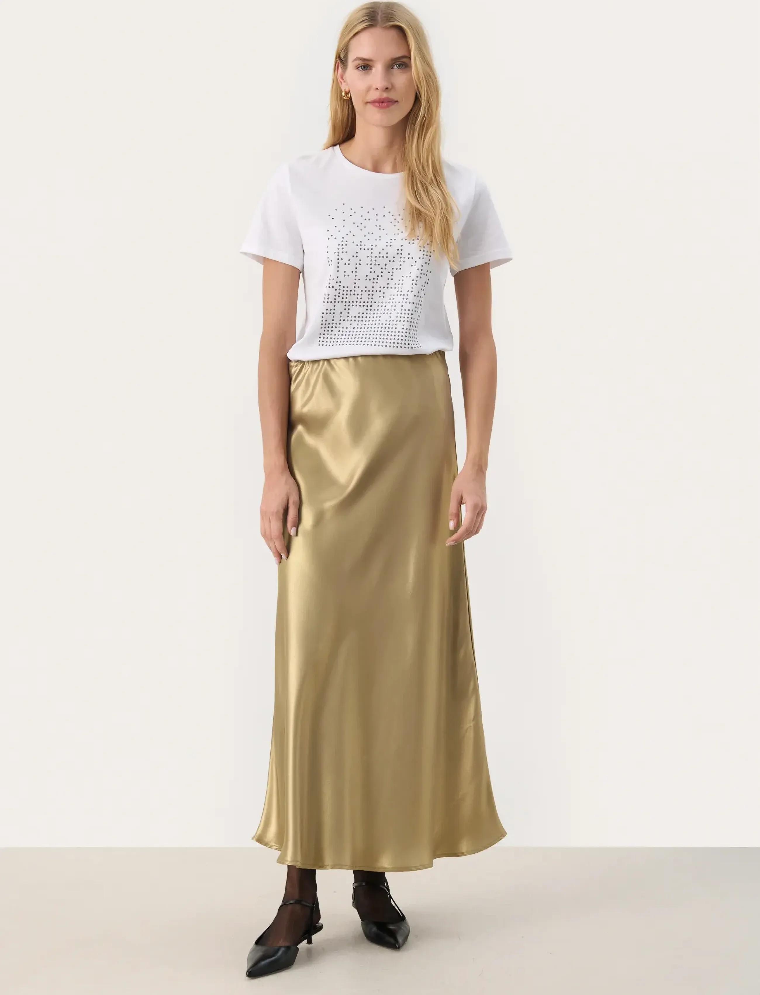 Part Two - LaurinasPW SK - midi nederdele - gold metallic - 3