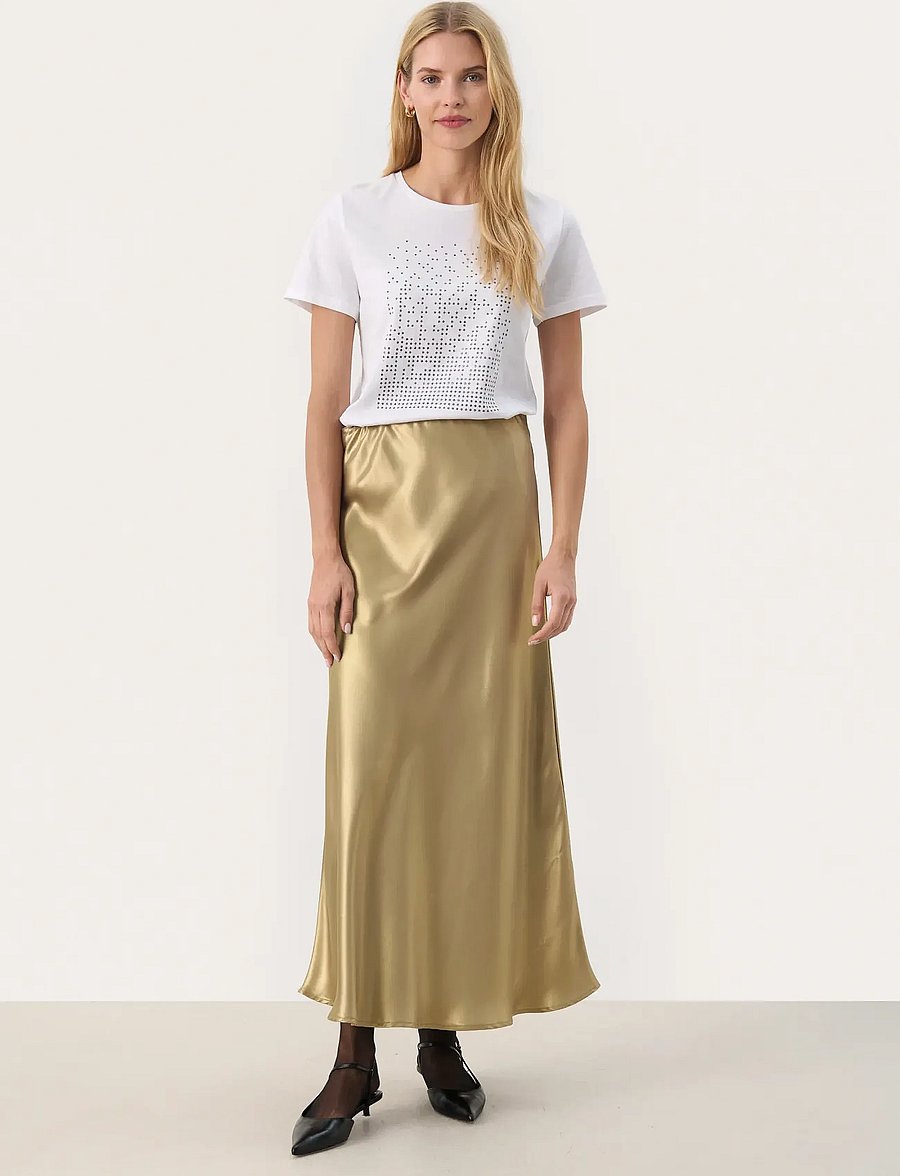 Part Two - LaurinasPW SK - satinröcke - gold metallic - 3