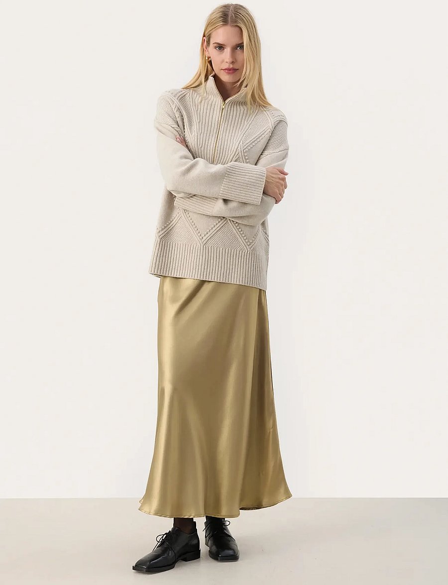 Part Two - LaurinasPW SK - satinröcke - gold metallic - 4