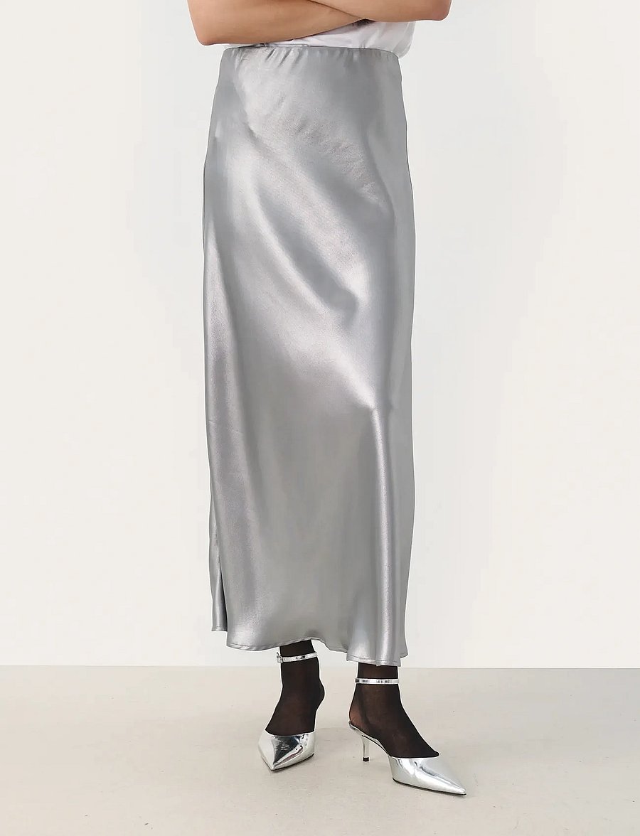 Part Two - LaurinasPW SK - satinnederdele - silver metallic - 0