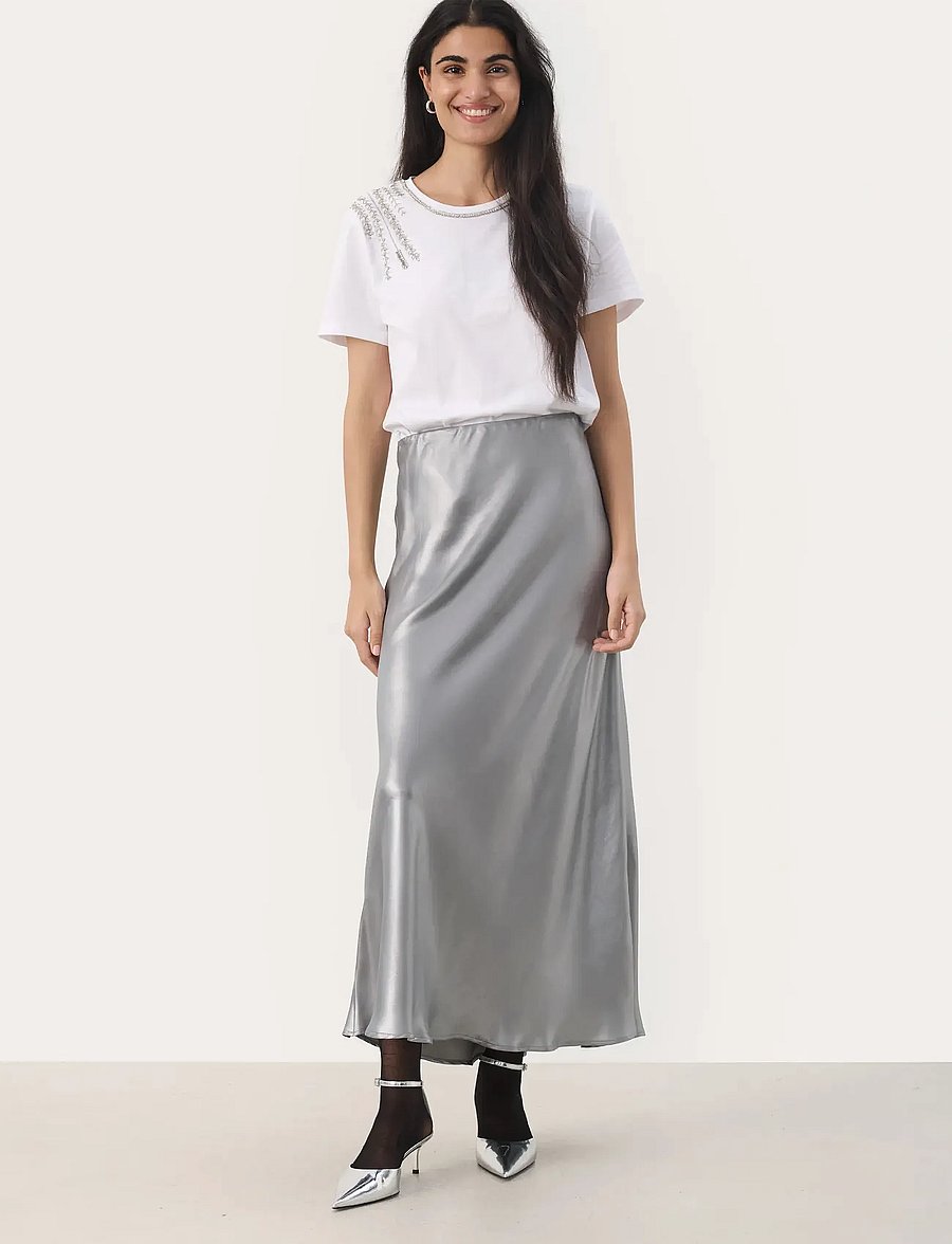 Part Two - LaurinasPW SK - satinnederdele - silver metallic - 3