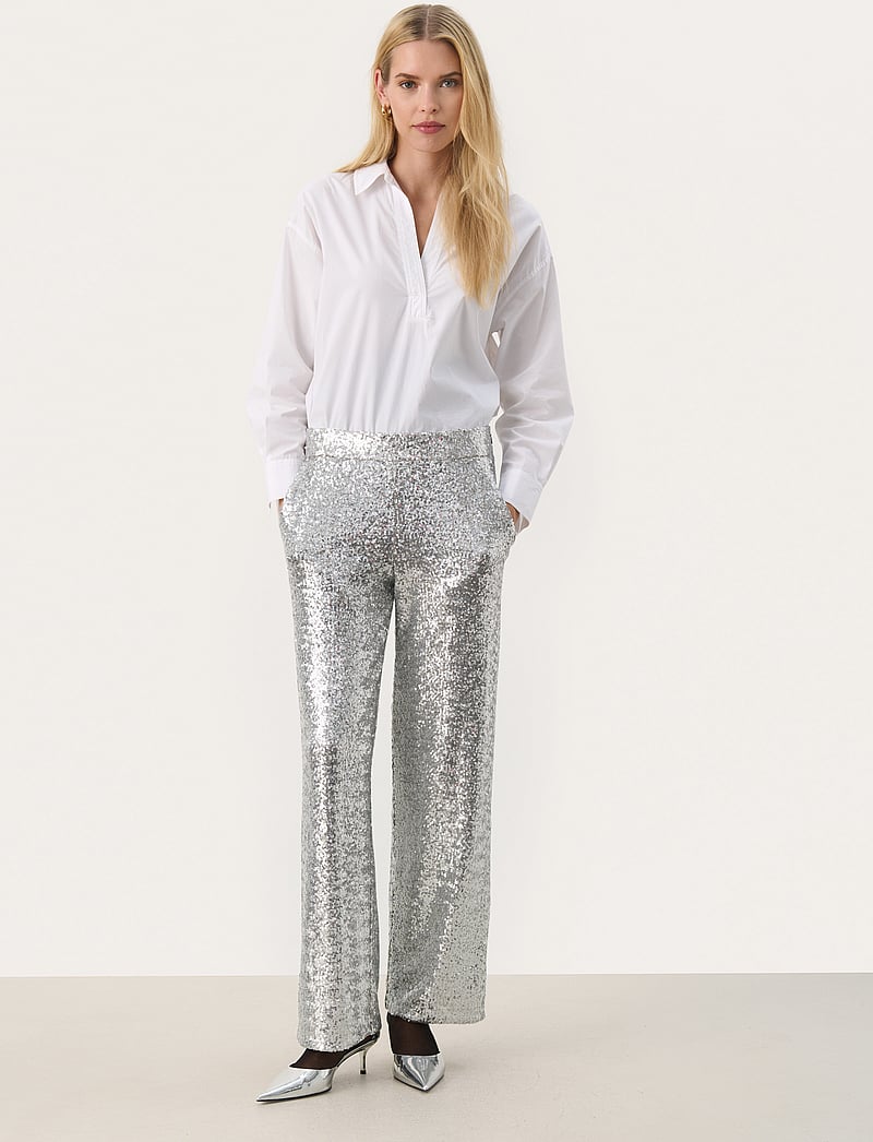 Part Two - MelodiePW PA - sirge säärega püksid - silver - 3