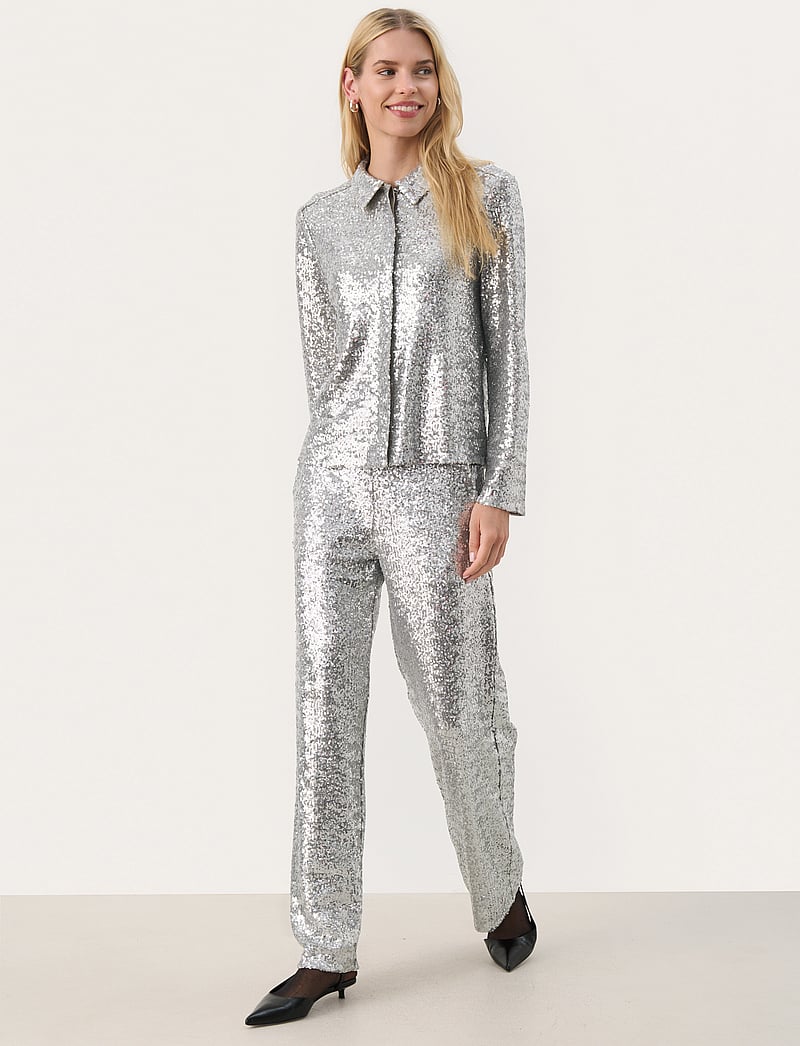 Part Two - MelodiePW PA - sirge säärega püksid - silver - 4