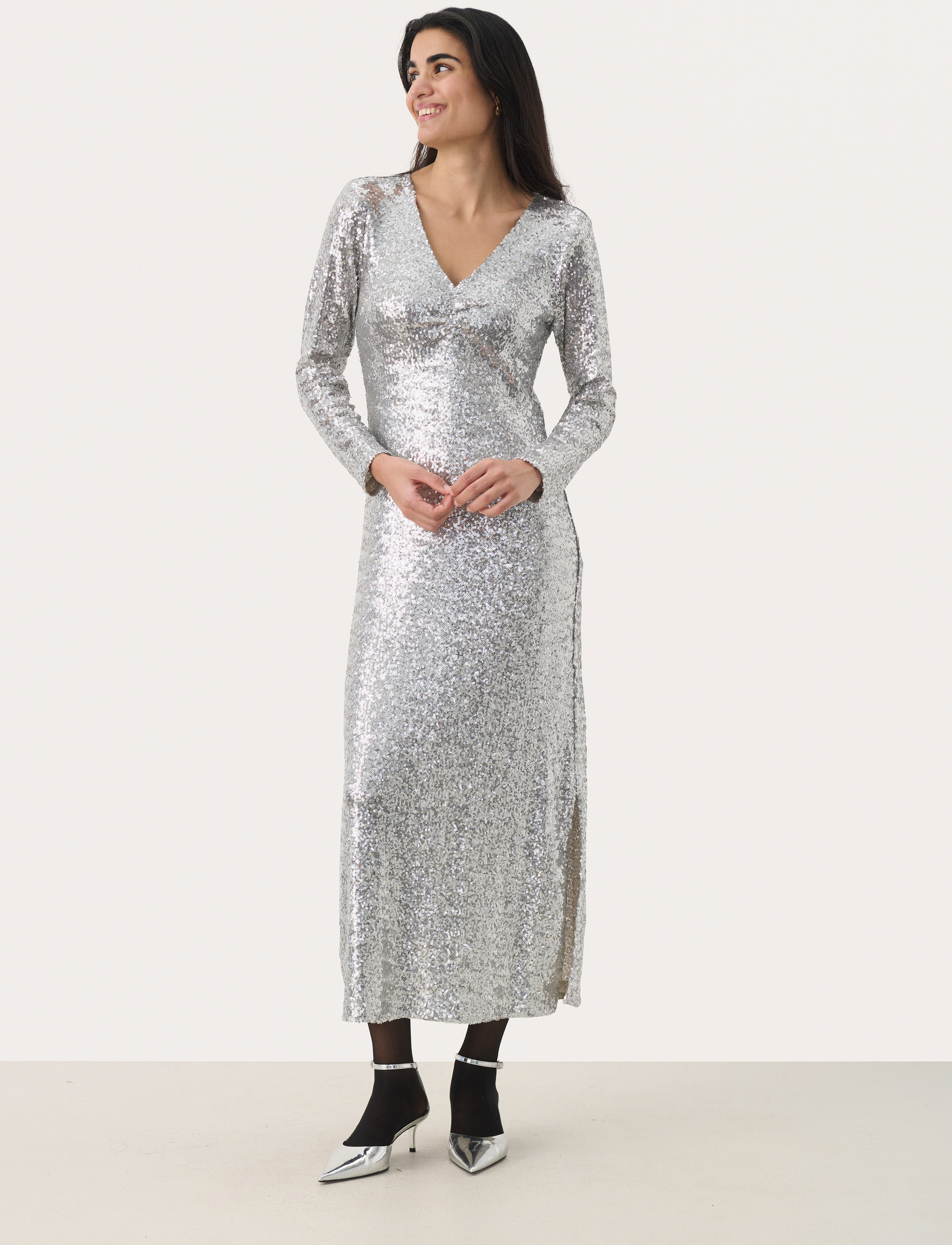Part Two - MaliahPW DR - paljettklänningar - silver - 5