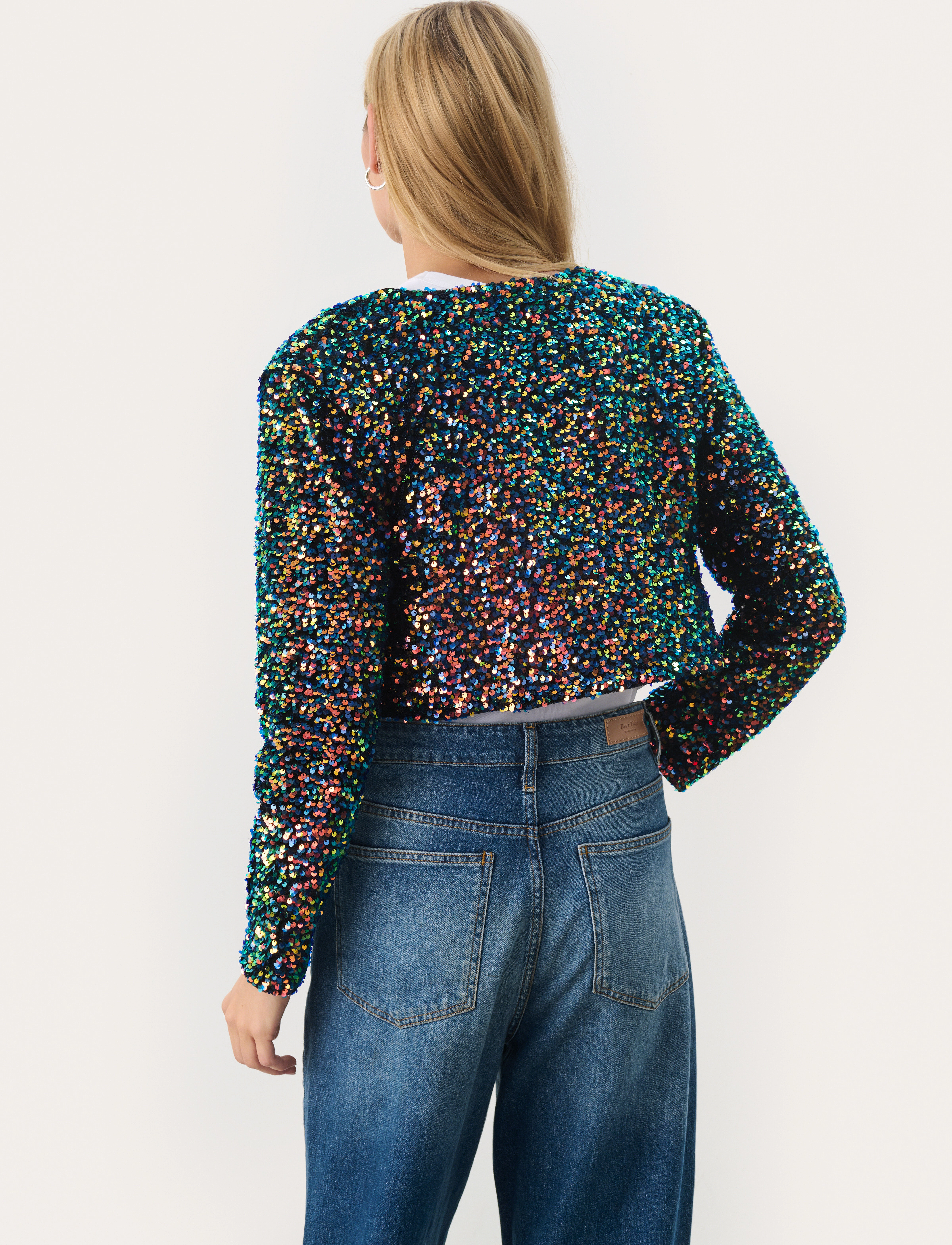 Part Two - MartaPW JA - cropped-blazer - multi colour sequins - 5