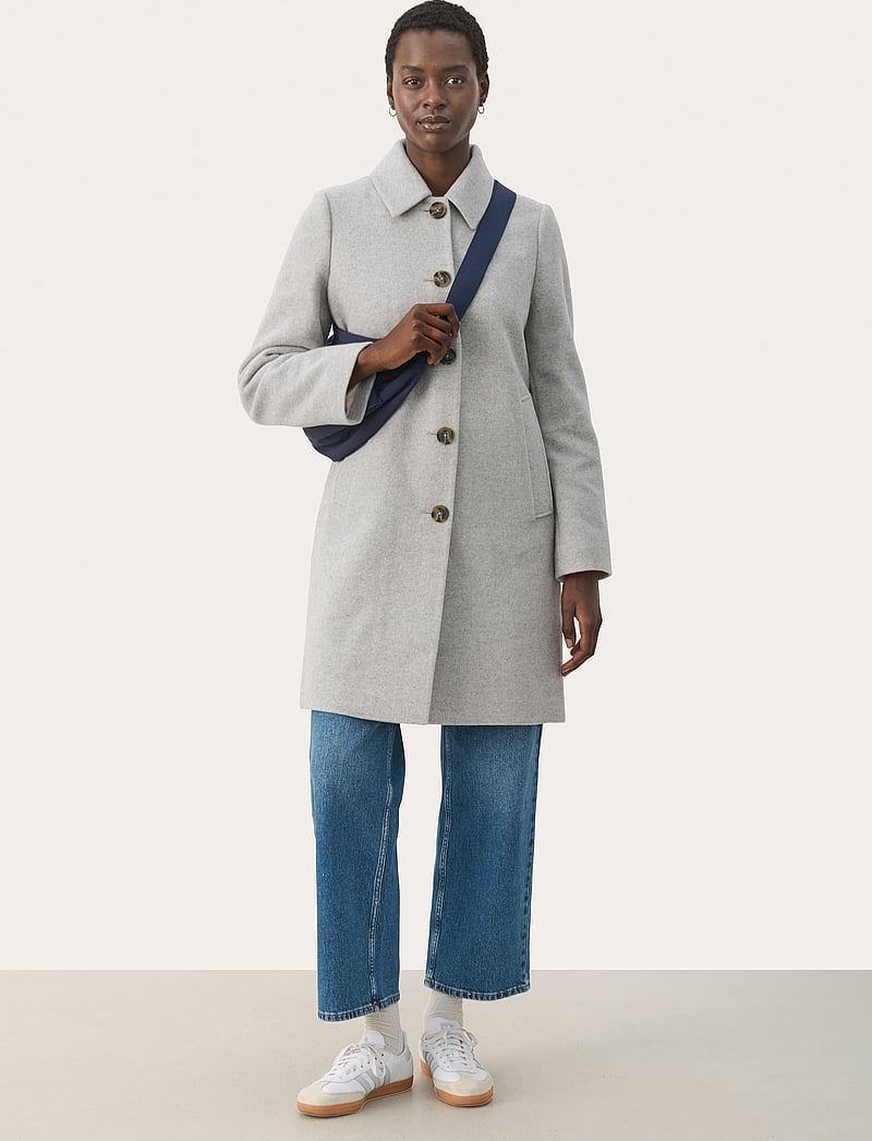 Part Two - LilahPW OTW - uldfrakker - light grey melange - 4