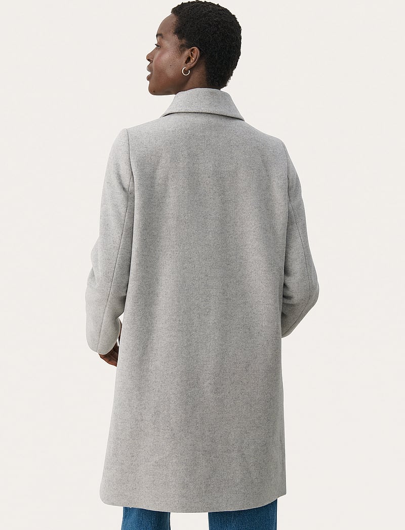 Part Two - LilahPW OTW - uldfrakker - light grey melange - 5