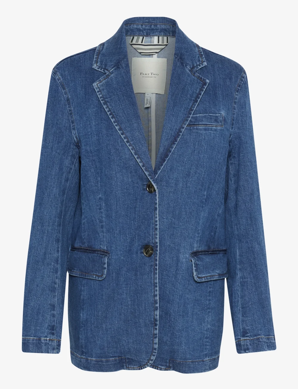 Part Two - NoorPW OTW - einreihige blazer - medium blue denim - 1