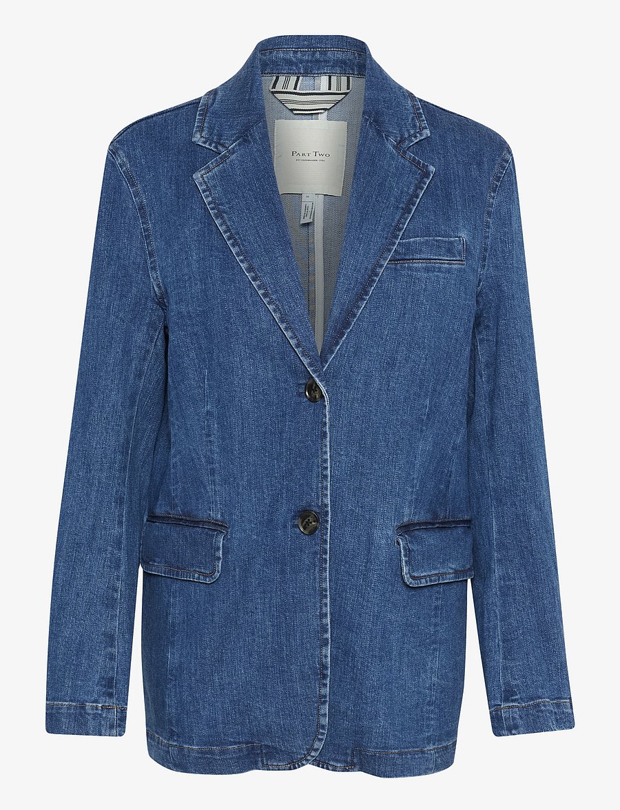 Part Two - NoorPW OTW - einhnepptir jakkar - medium blue denim - 1