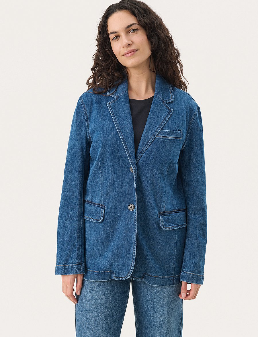 Part Two - NoorPW OTW - einhnepptir jakkar - medium blue denim - 0