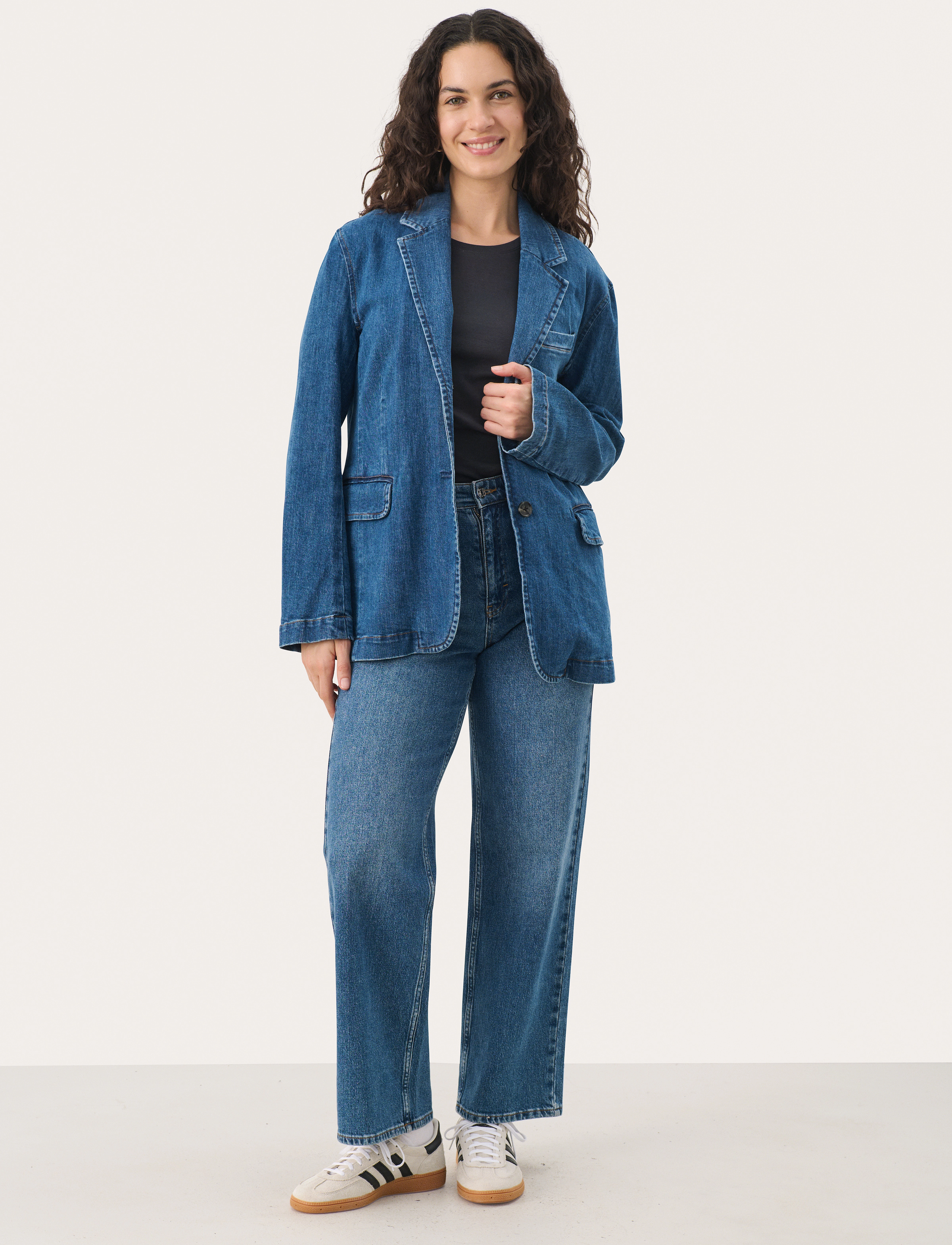 Part Two - NoorPW OTW - enkelknäppta kavajer - medium blue denim - 3