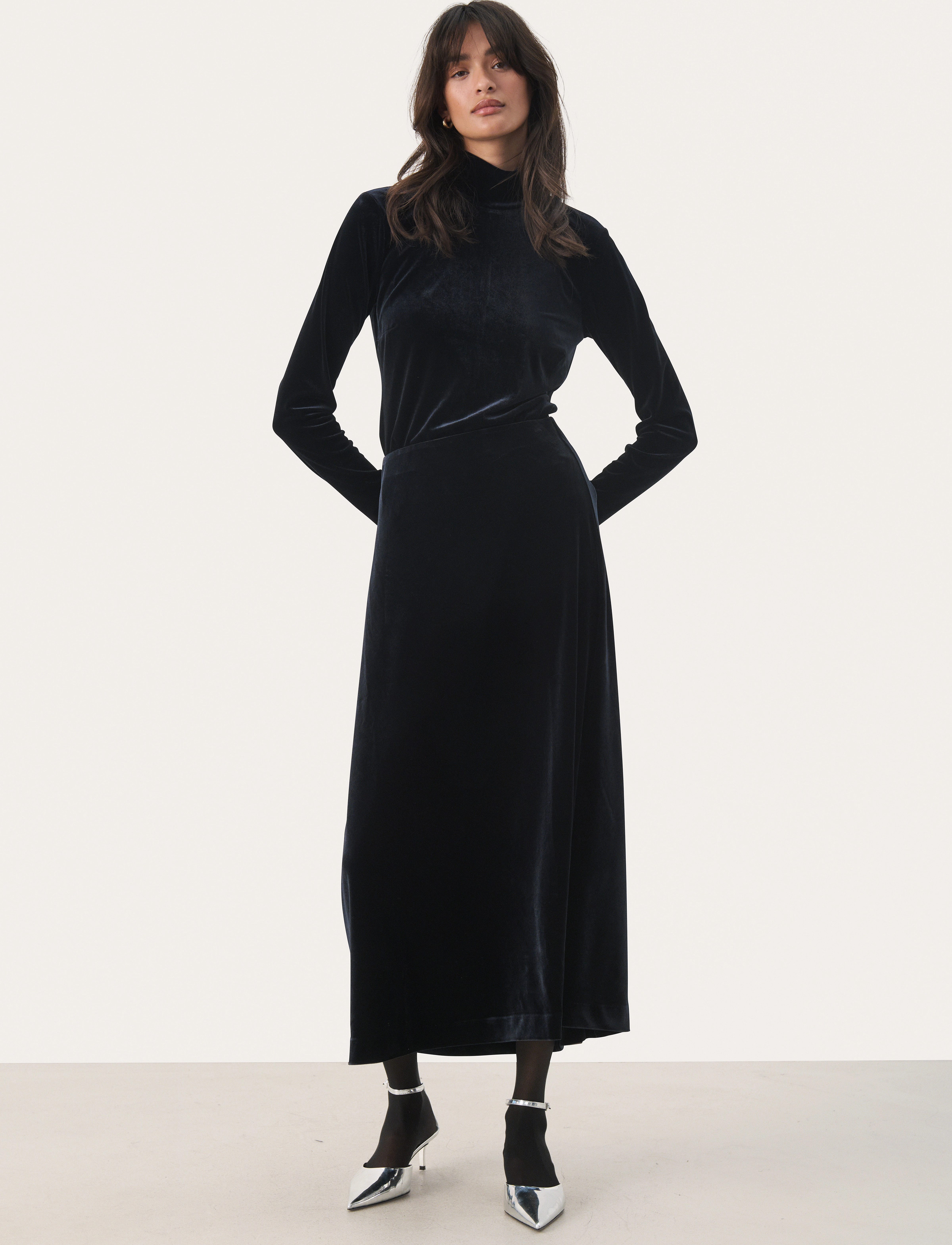 Part Two - MonePW PU - langermede topper - dark navy - 4