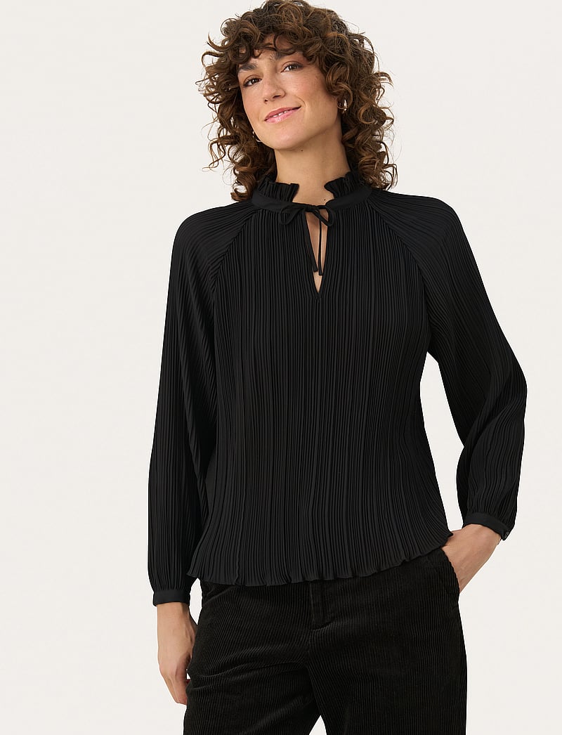 Part Two - MyraPW BL - langærmede bluser - black - 0