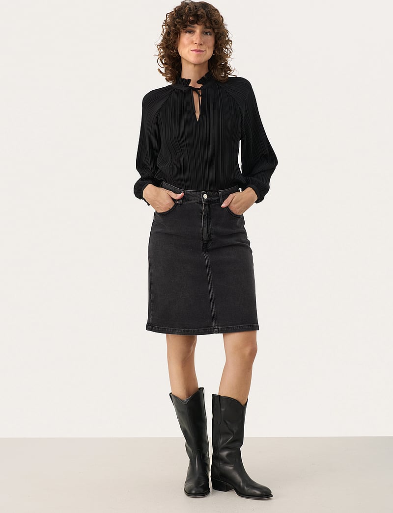 Part Two - MyraPW BL - langærmede bluser - black - 4