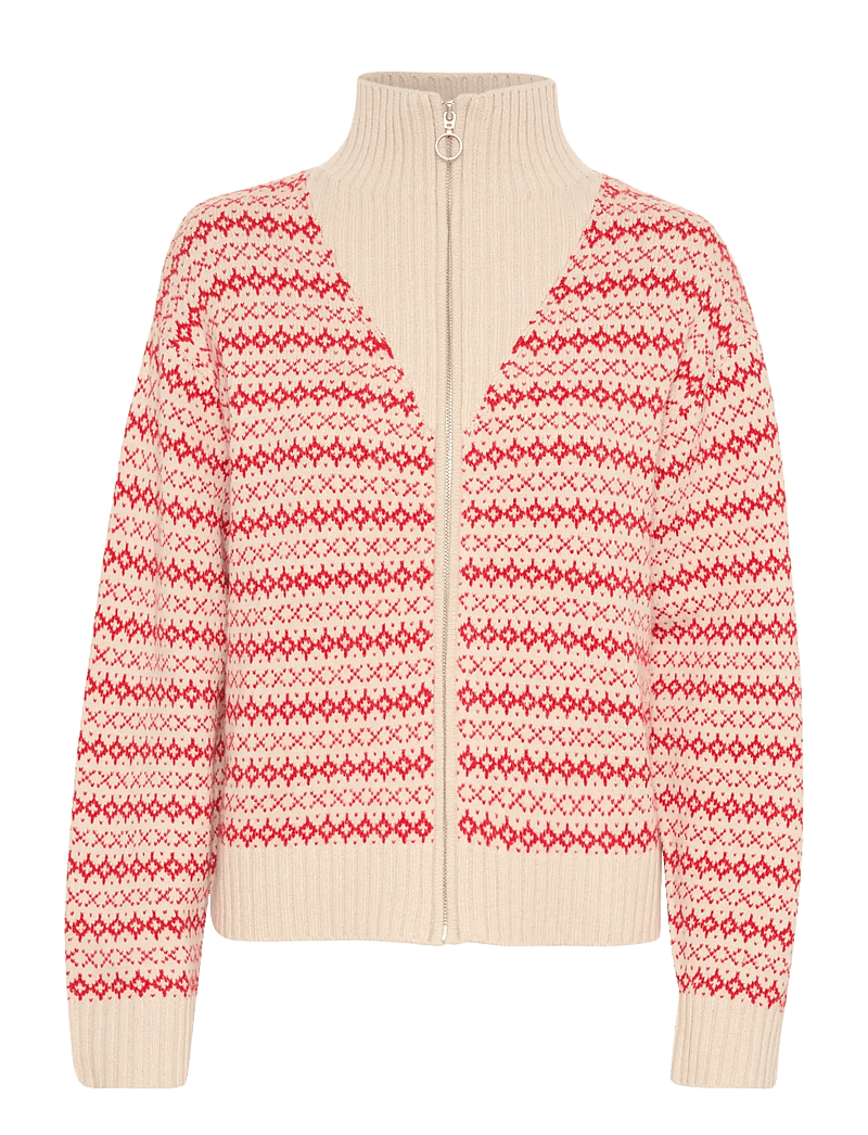 Part Two - PirjoPW PU - cardigans - red jacquard - 1