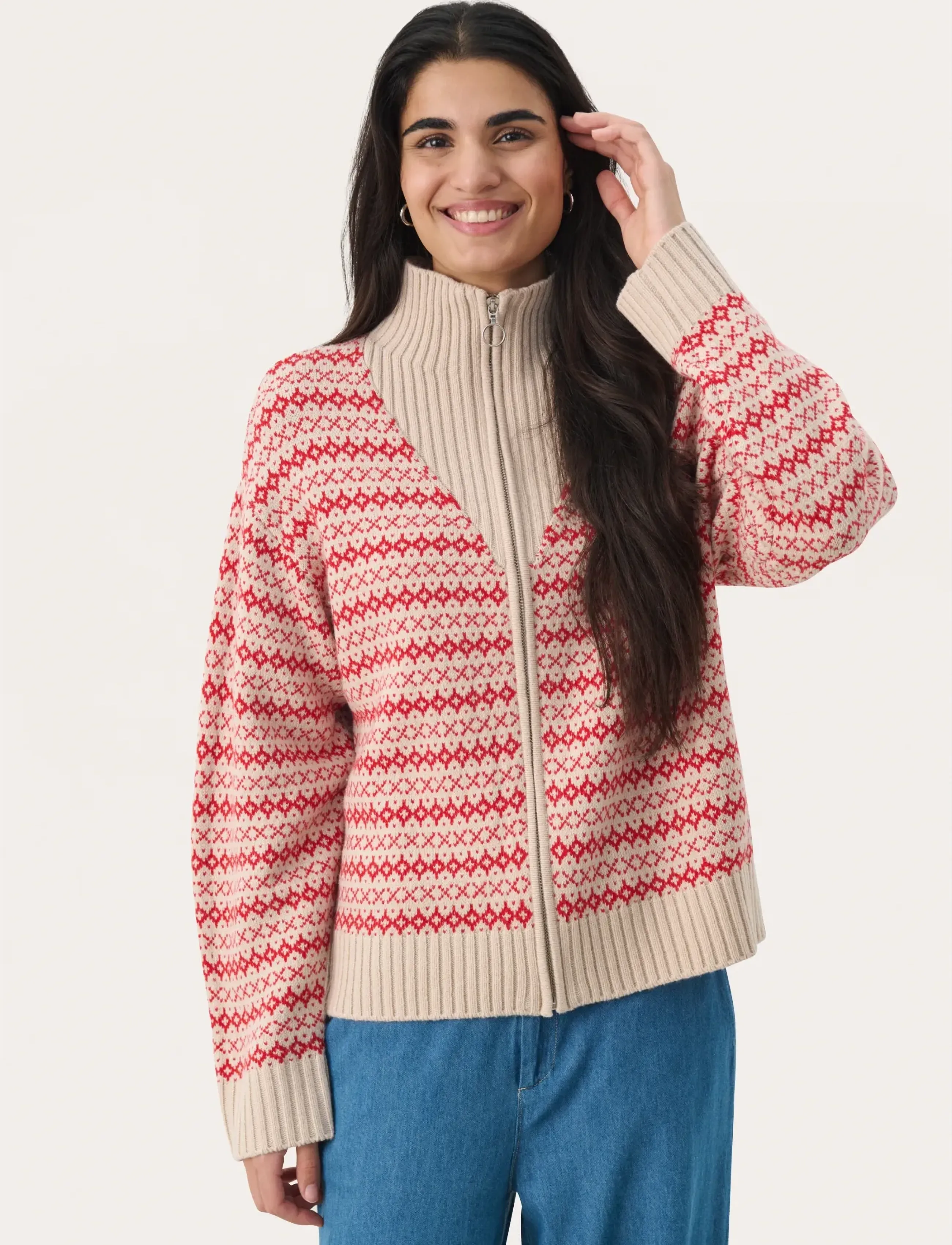 Part Two PirjoPW PU - Kudumid - RED JACQUARD / cream