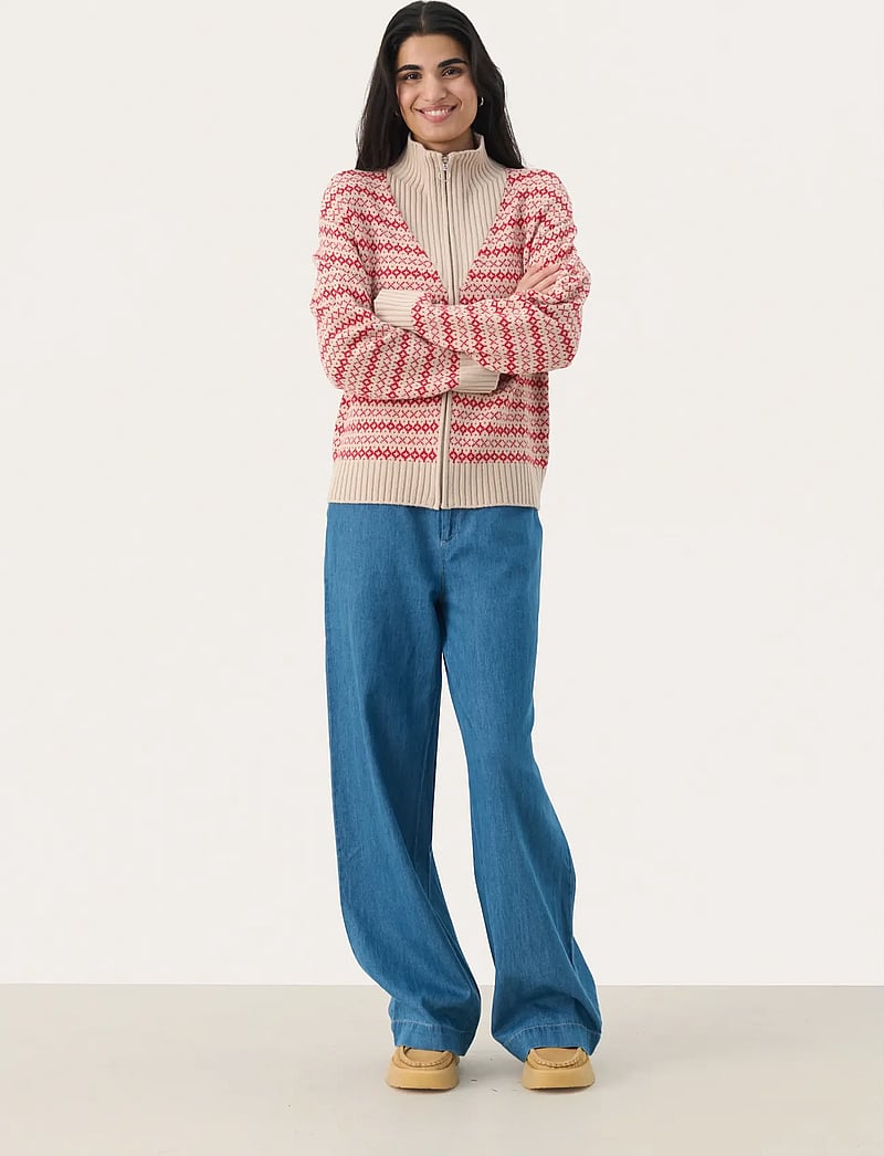 Part Two - PirjoPW PU - cardigans - red jacquard - 3