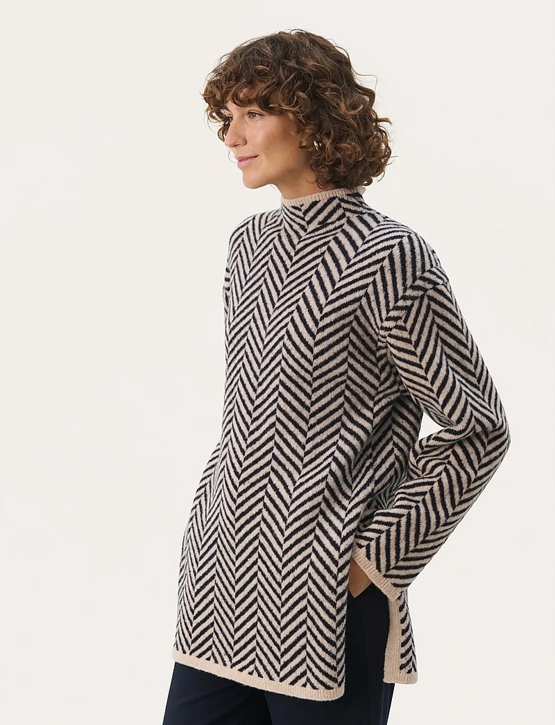 Part Two - LeanaPW PU - stickade tröjor - french oak jacquard - 0