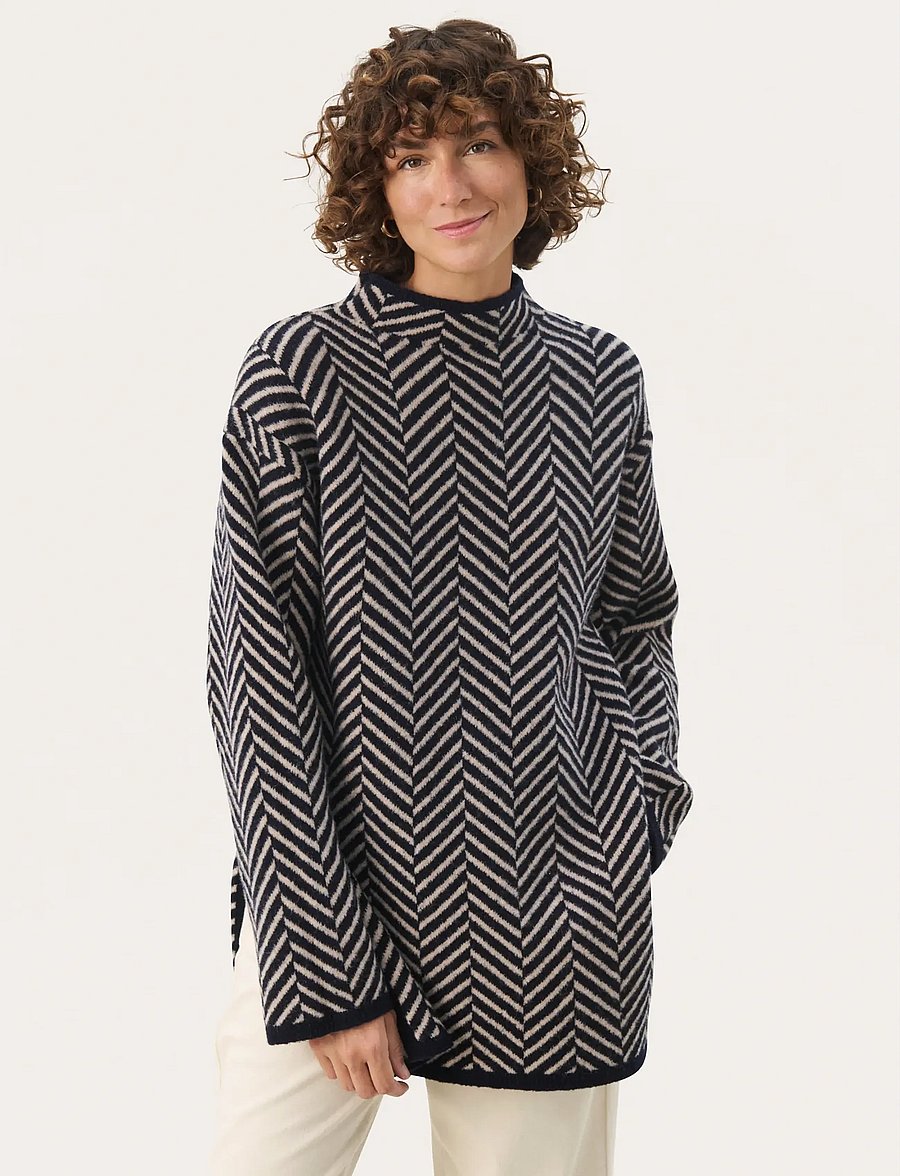 Part Two - LeanaPW PU - pullover - navy jacquard - 0