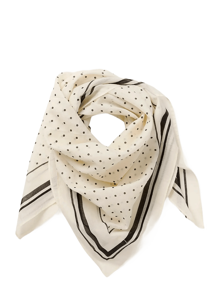 Part Two - PhiPW Scarf - lightweight scarves - black dot print - 1